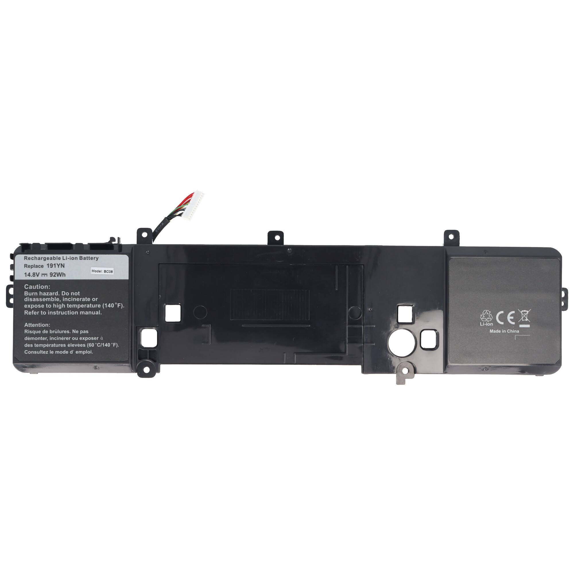 Akku passend für Dell Alienware 15 Series, 17 R3, Li-Ion, 14,8V, 6220mAh, 92Wh, built-in, ohne Werkzeug