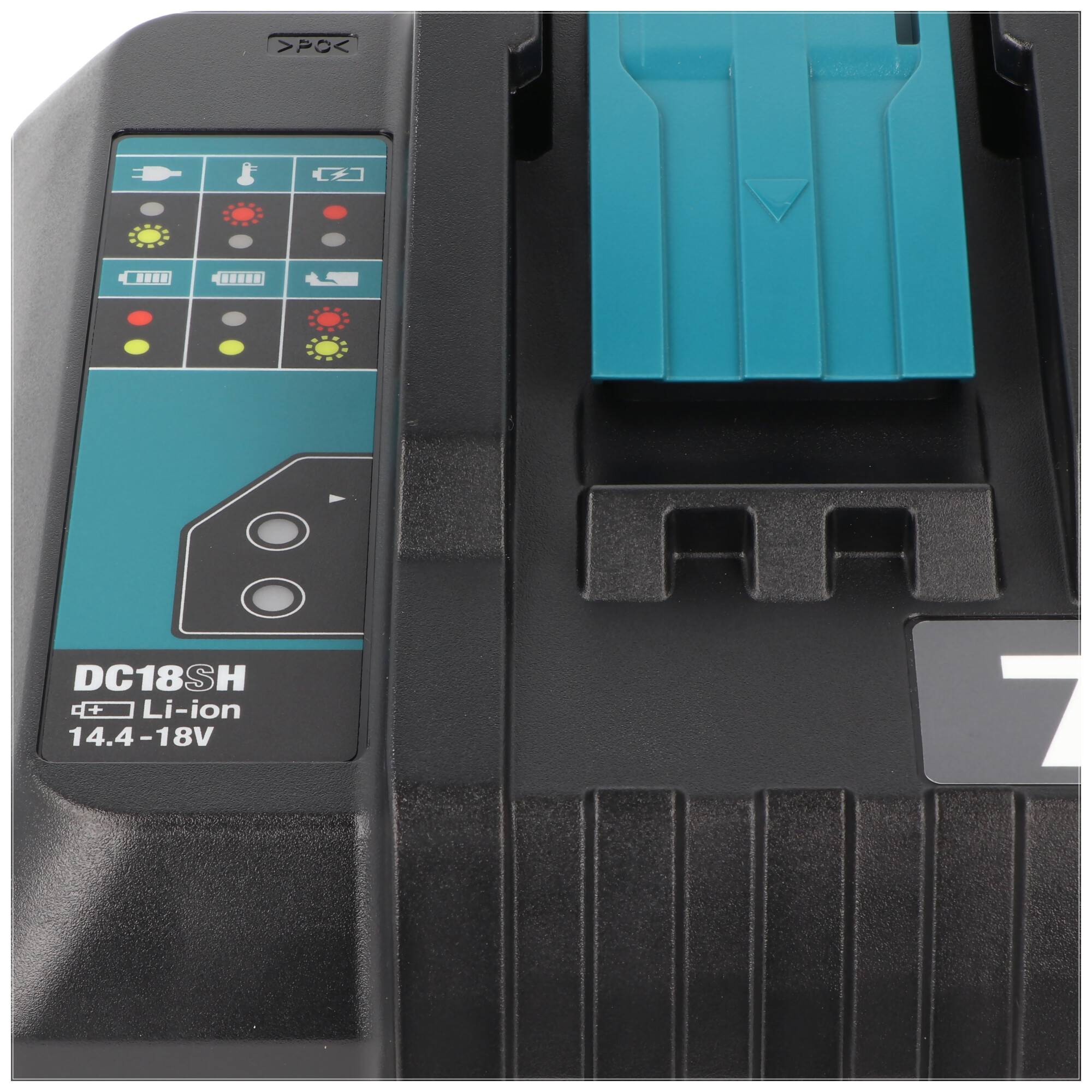 2-Schacht Makita DC 18 SH Doppel Schnell-Ladegerät 14,4 Volt und 18 Volt für 1-2 Li-Ion Akku