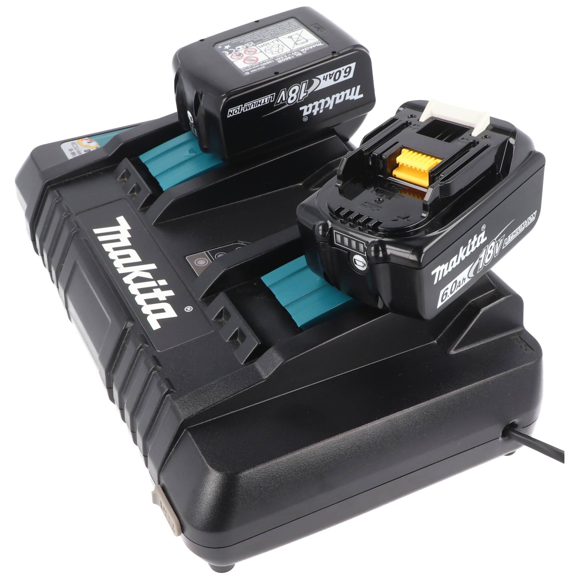 2-Schacht Makita DC 18 SH Doppel Schnell-Ladegerät 14,4 Volt und 18 Volt für 1-2 Li-Ion Akku