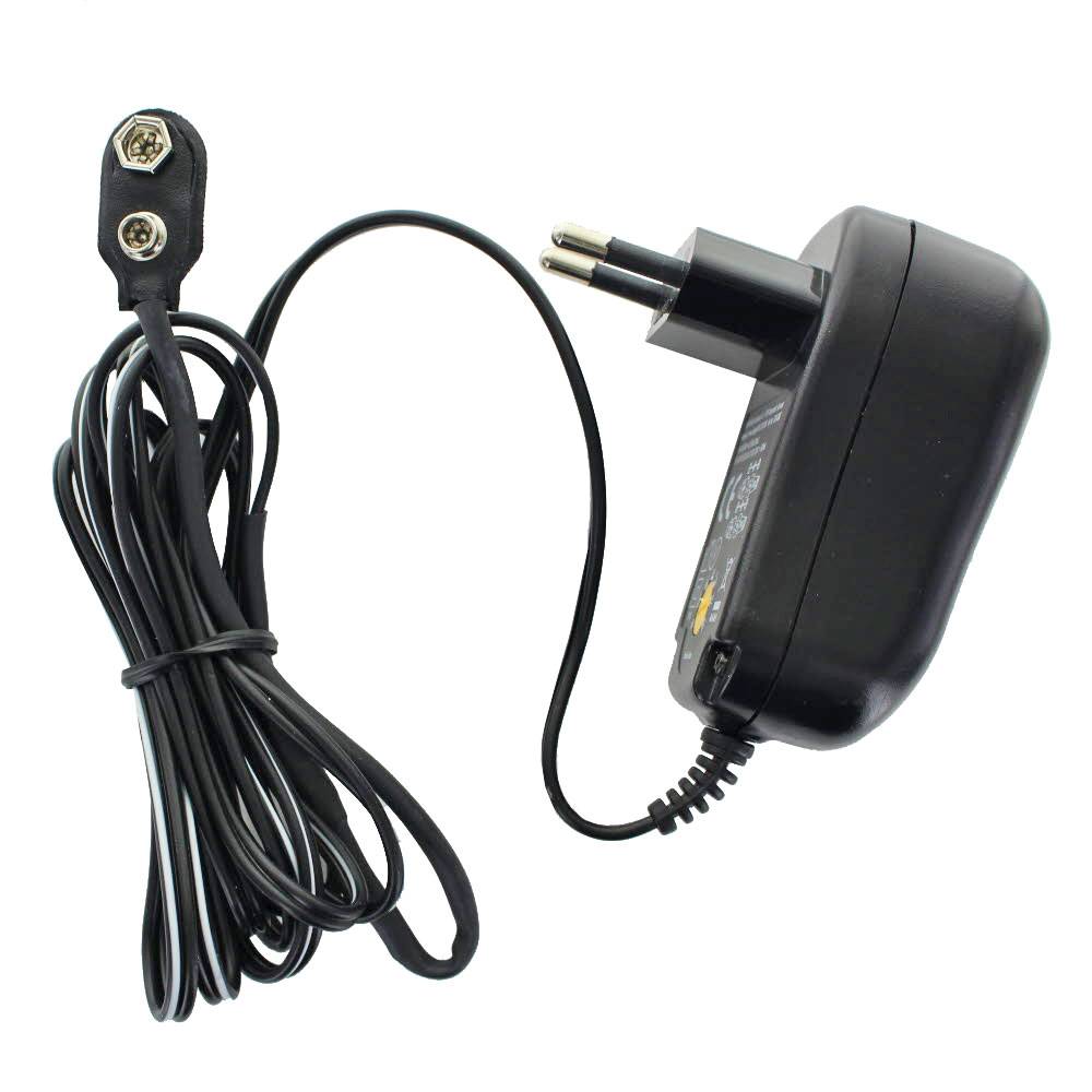 Universalnetzteil mit 9 Volt Batterieanschluss, perfekt um klassische 9 Volt Batterien oder Akkus zu ersetzen, max. 1000