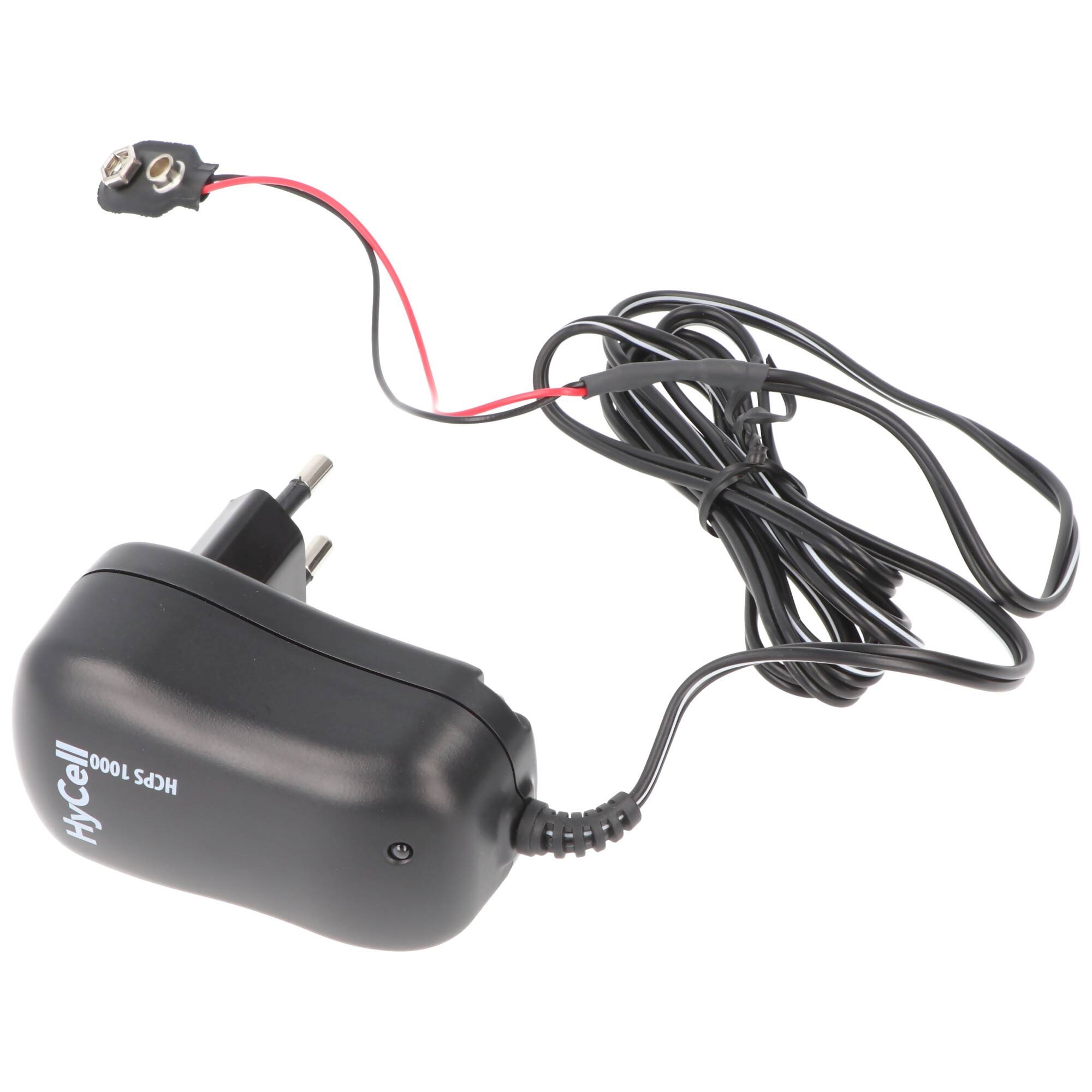 Universalnetzteil mit 9 Volt Batterieanschluss, perfekt um klassische 9 Volt Batterien oder Akkus zu ersetzen, max. 1000