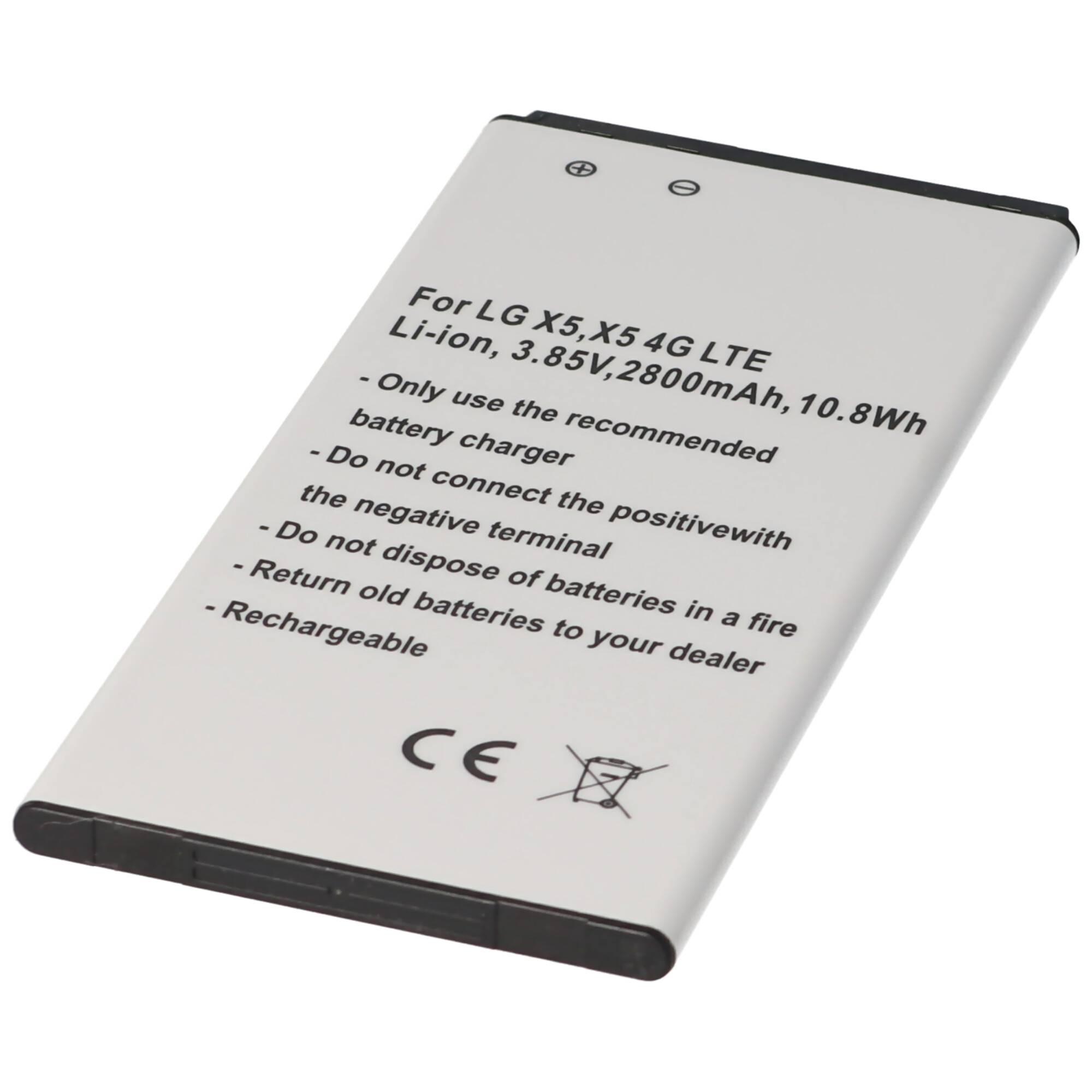 Akku passend für LG X5, X5 4G LTE, Li-Ion, 3,85V, 2800mAh, 10,8Wh, mit IC chip