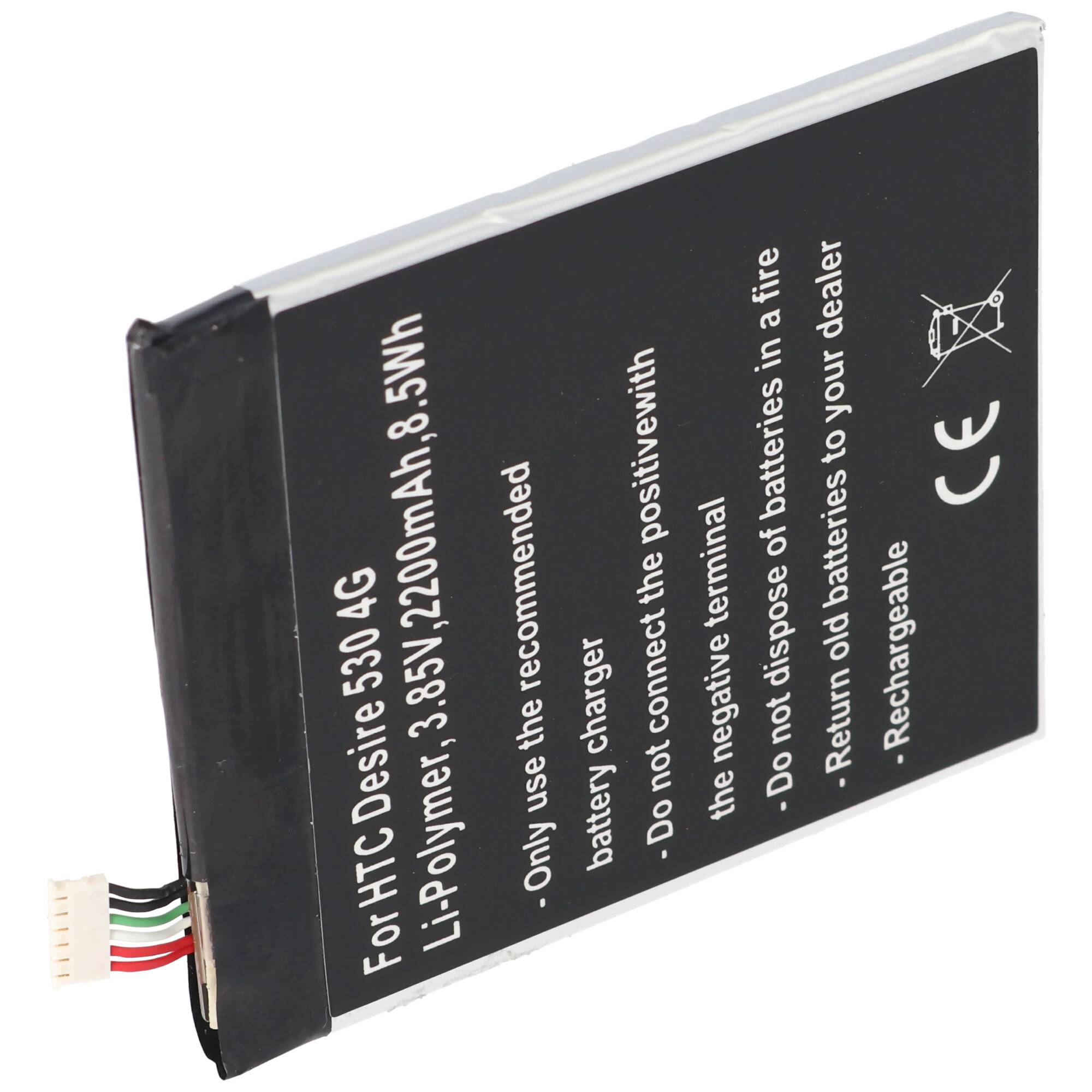 Akku passend für HTC Desire 530 4G, Li-Polymer, 3,85V, 2200mAh, 8,5Wh