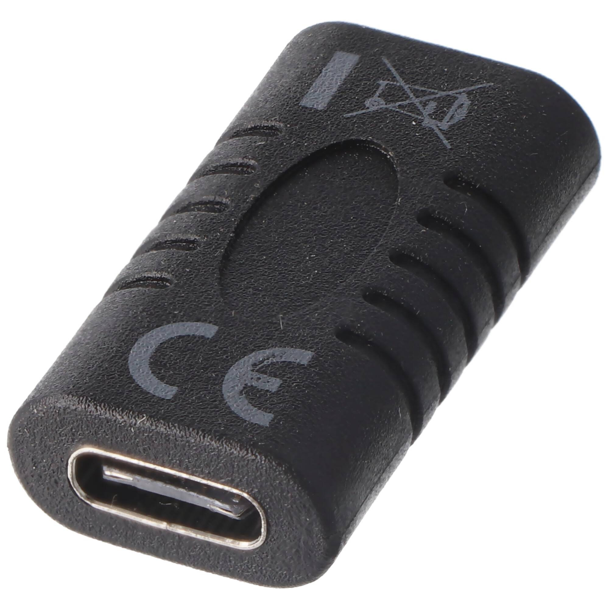 Adapter USB-C™ auf USB-C™ zum einfachen Verbinden von zwei USB-C™-Kabeln, schwarz