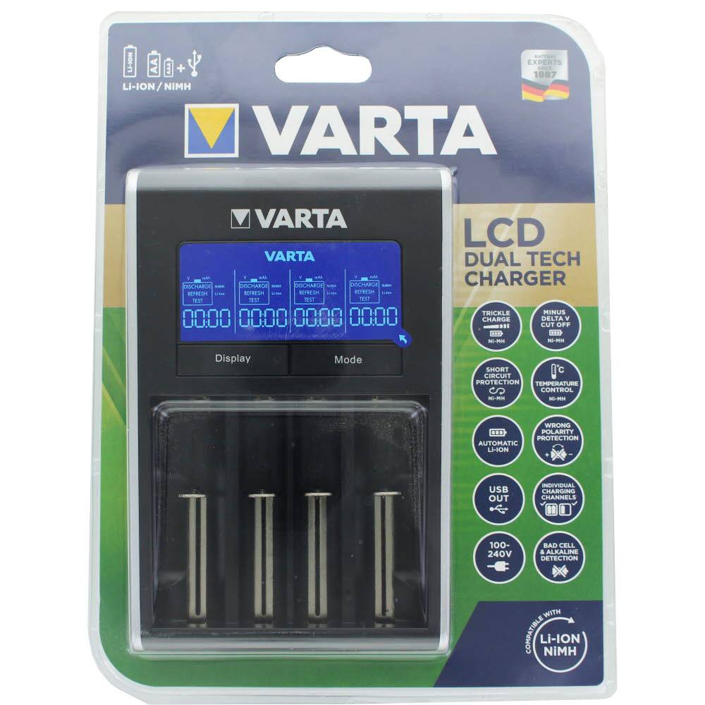 Varta Dual Tech Charger für Li-Ion Akkus und NiMH AA, AAA