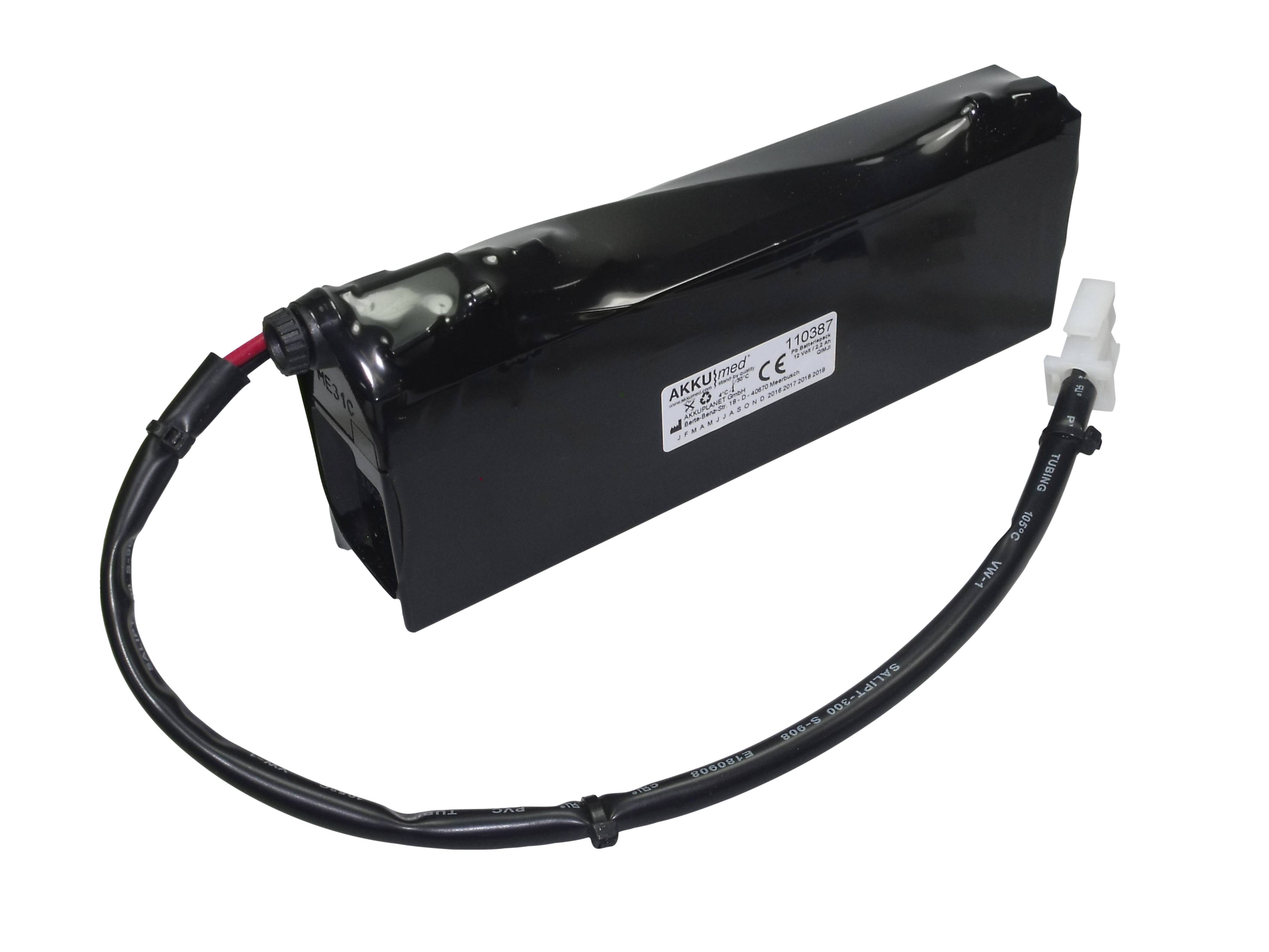 Blei Akku passend für Datex Ohmeda Beatmungspumpe 7900 Typ 1503-3045-000 - 12 Volt 2,2 Ah CE Konform