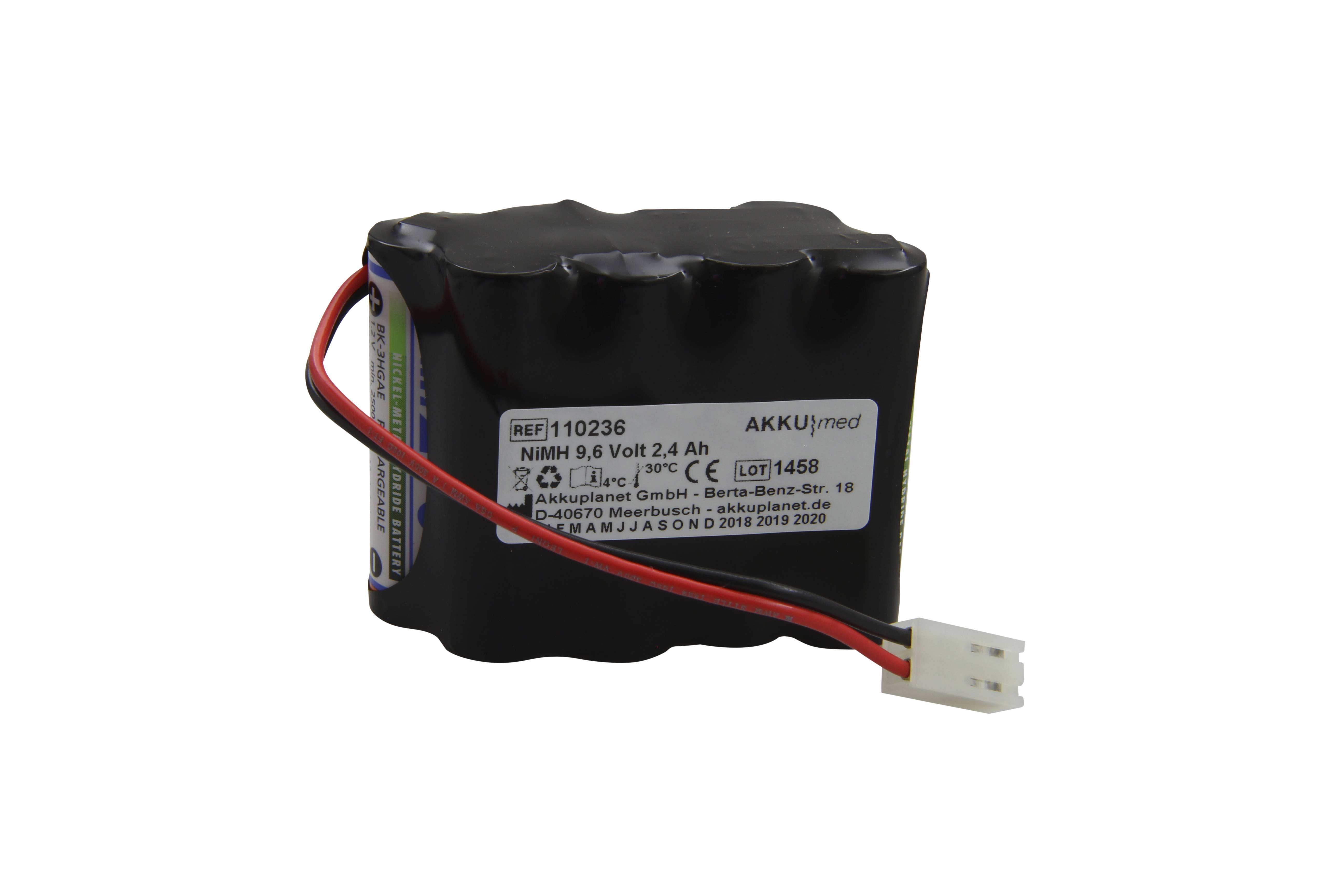 NiMH Akku passend für Cardiette EKG Recorder AR600ADV 9,6 Volt/ 2,4 Ah CE Konform
