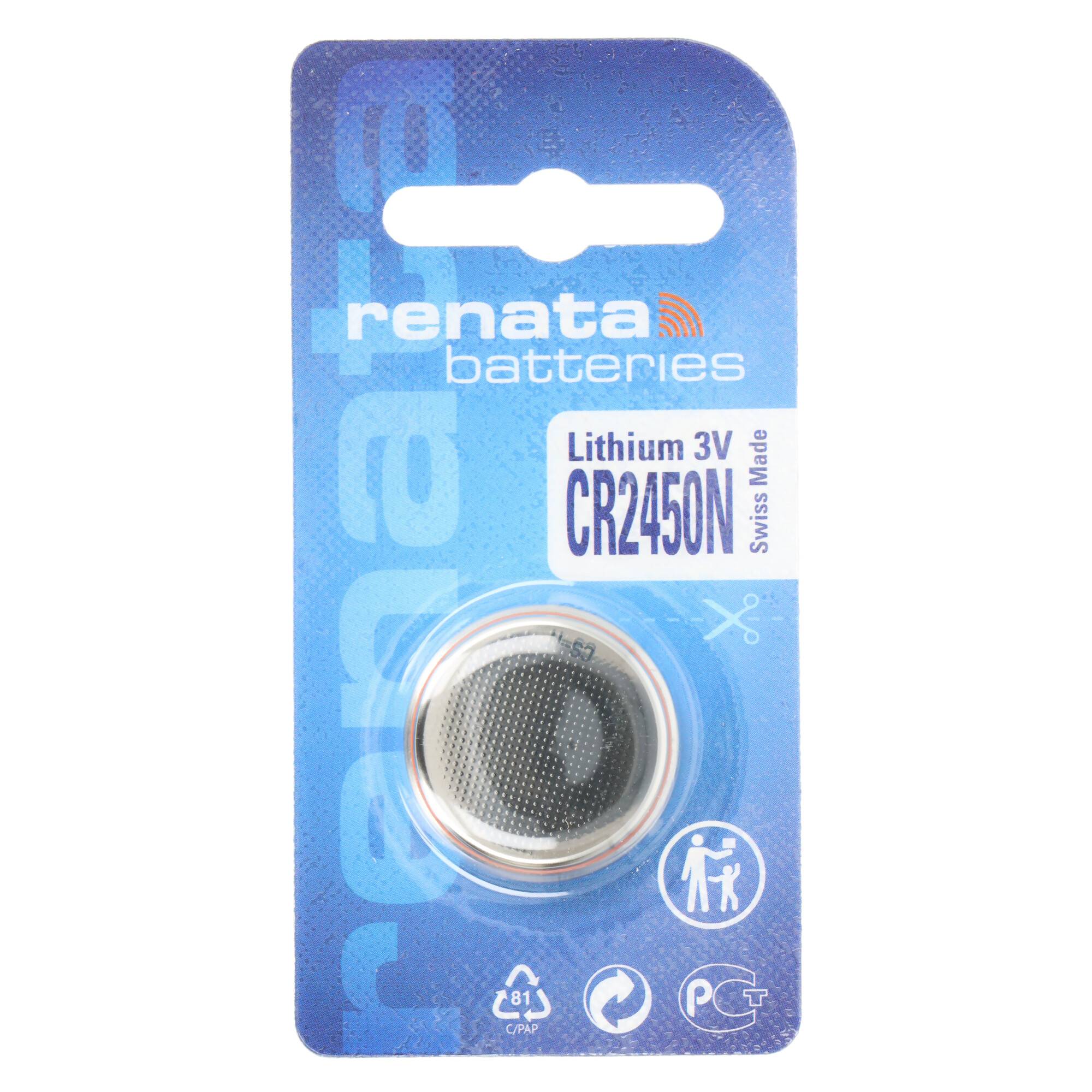 Renata CR2450N Lithium Batterie, Abmessungen 24 x 5mm