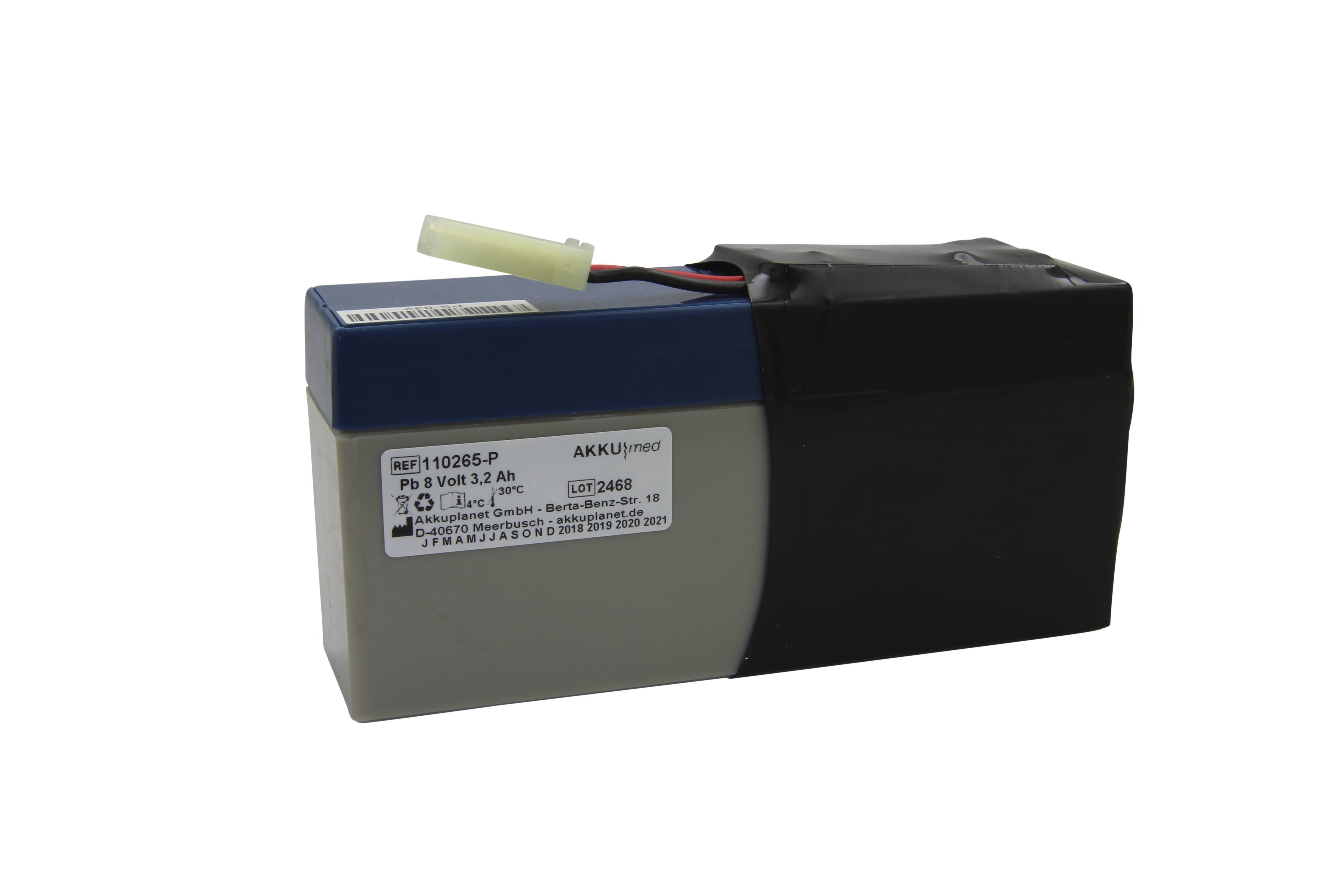 Blei Gel Akku passend für Protocol Propaq CS Vital Signs Monitor (VSM) 101-106/ 242/ 244/ 246 (Einzelakku) 8 Volt 3,2 Ah