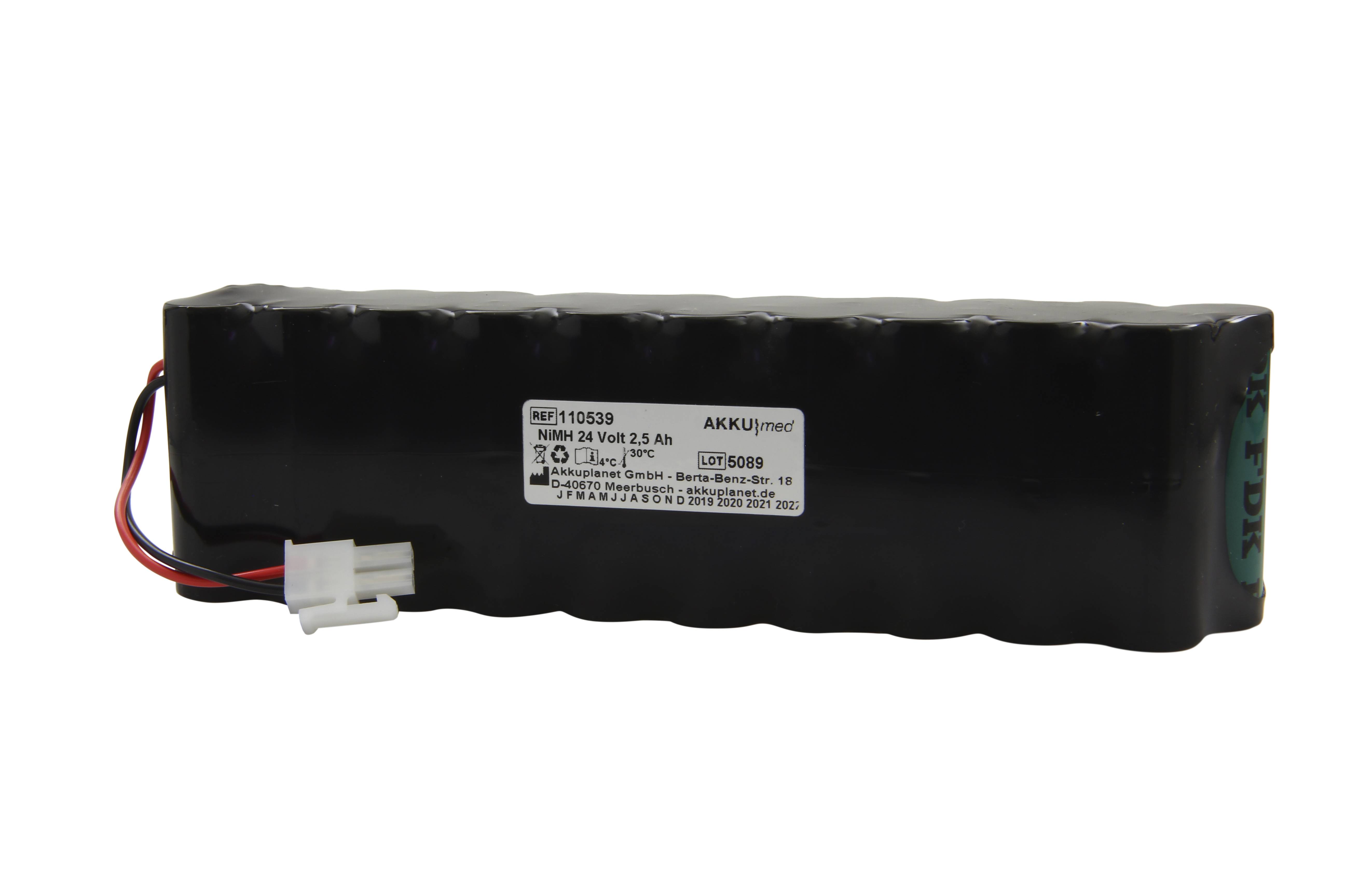 NiMH Akku passend für Hill Rom Lifter Liko/ MIR/ Viking M 24 Volt 2,5 Ah - 2 pol Stecker CE Konform