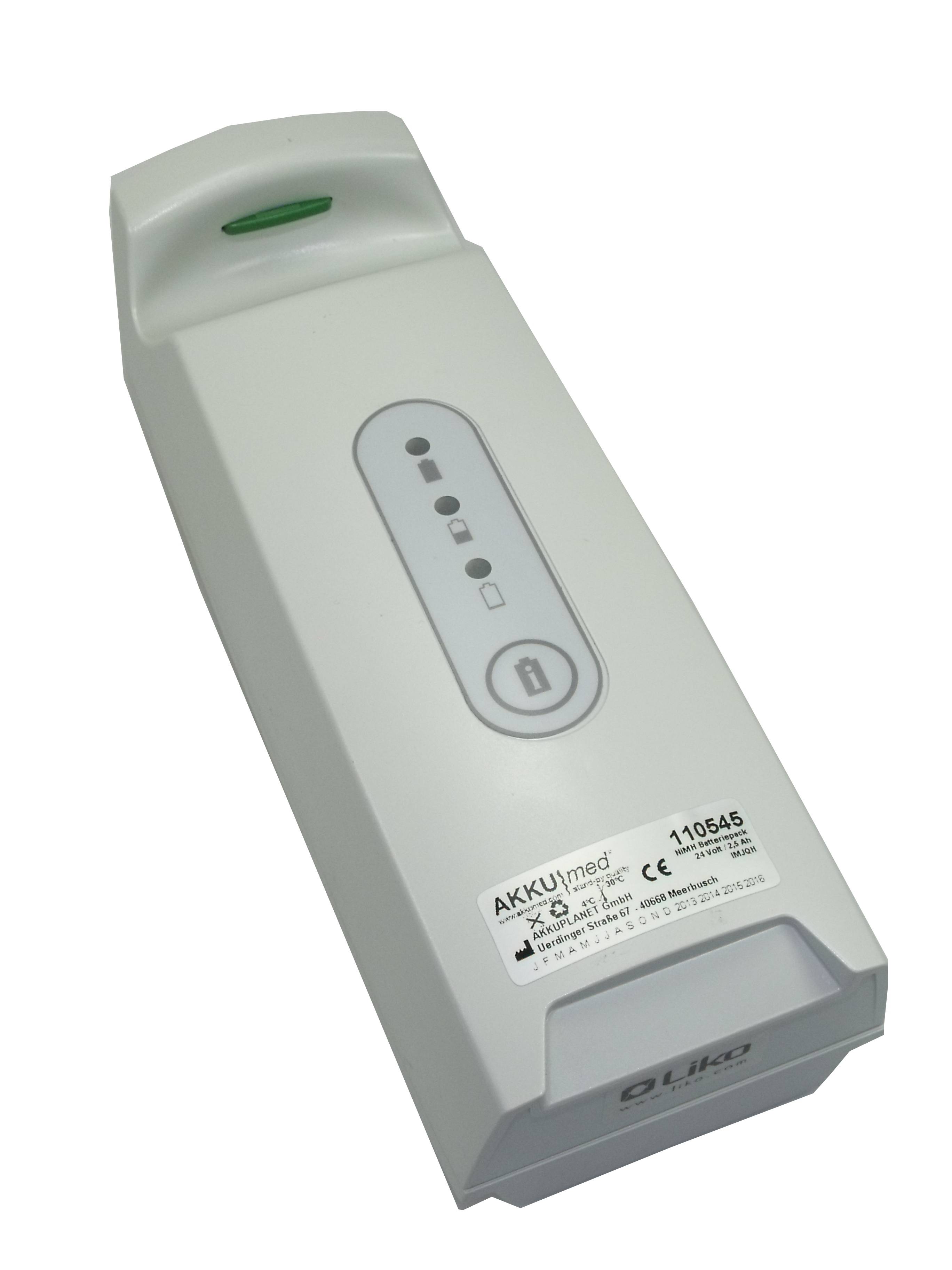 NiMH Akku passend für Hill Rom Lifter Liko/ Golvo 8000/ 8008 24 Volt 2,5 Ah O.Nr.: 2006107 - 4 pol. Stecker CE Konform