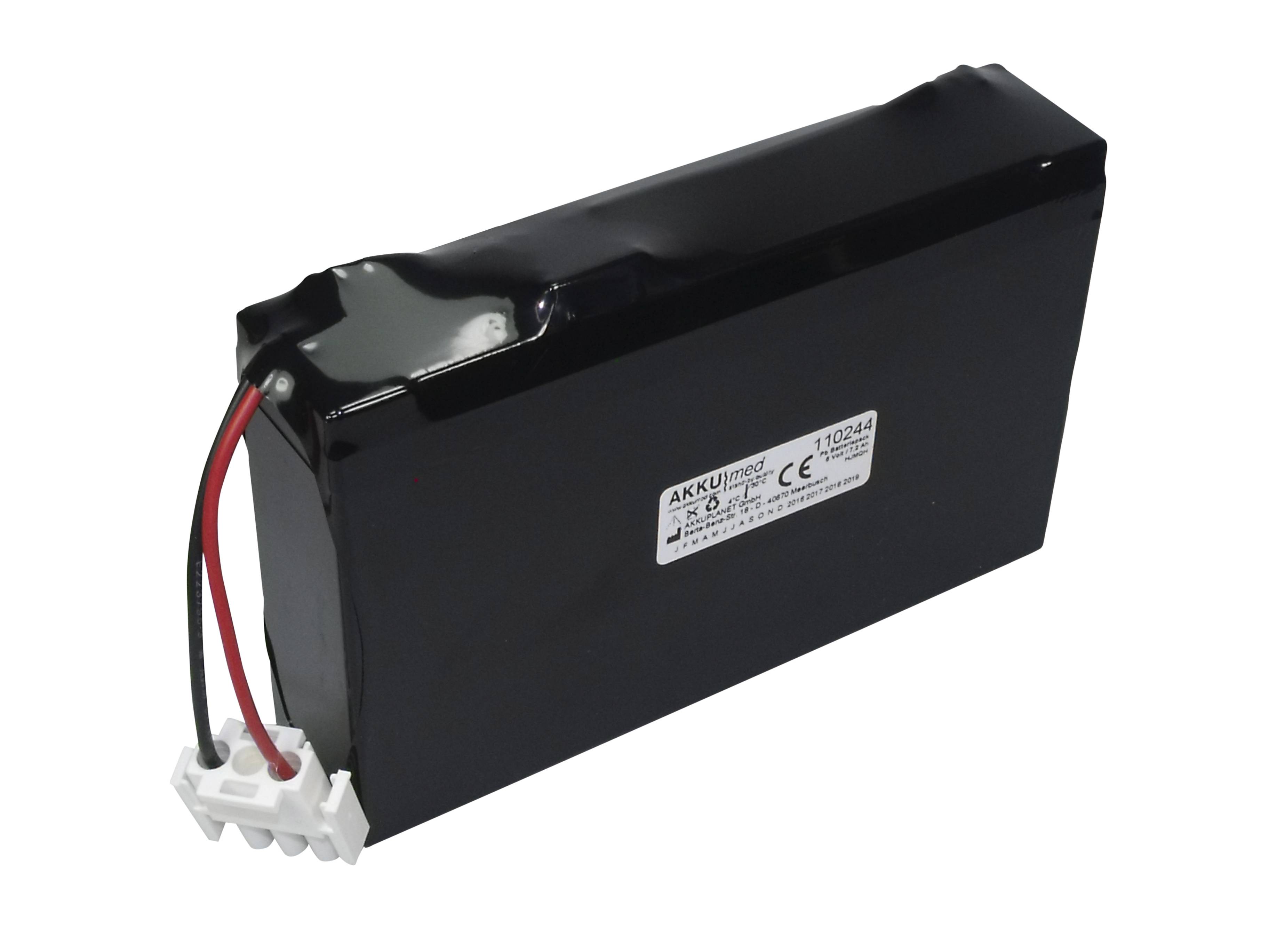 Blei Akku passend für HP/ Philips Pagewriter 100/ 200/ 300 i / 300 PI Serie/ M1770A, M1771A, M1772A Typ M2460A 6 Volt 7,