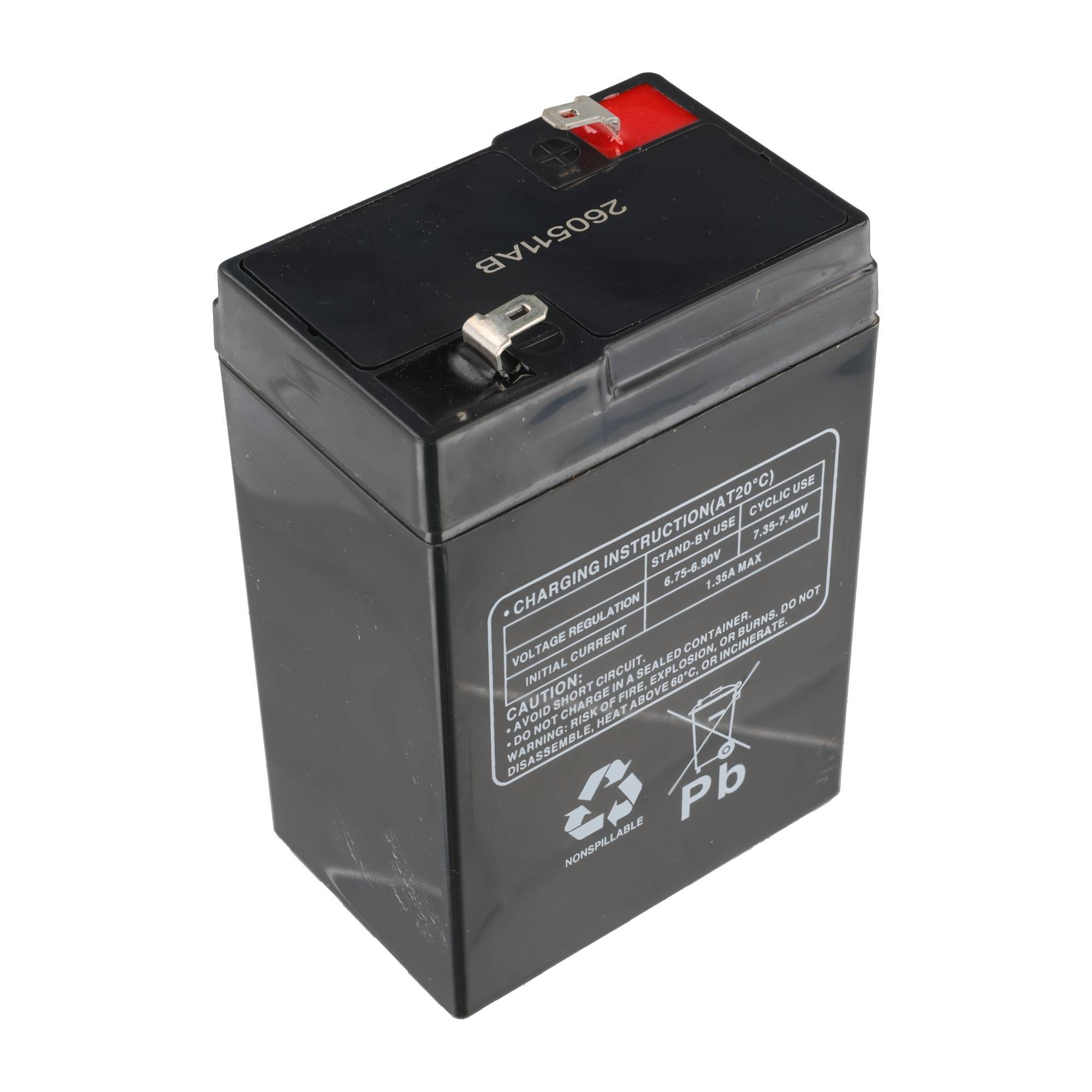 AKKUmed Blei Akku passend für Nellcor Pulsoximeter NPB190,195, 290, 295, 390, 395, 595,600 u.w. - 6,0 V 4500 mAh 70x47x1