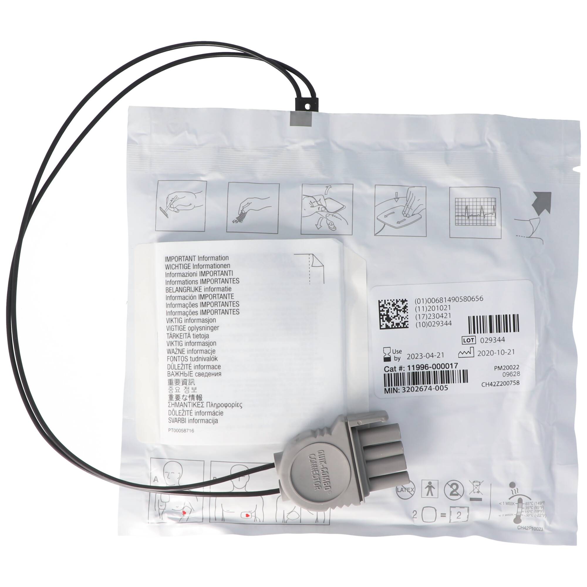 Original Defi-Elektroden Pads Physio Contol LP500