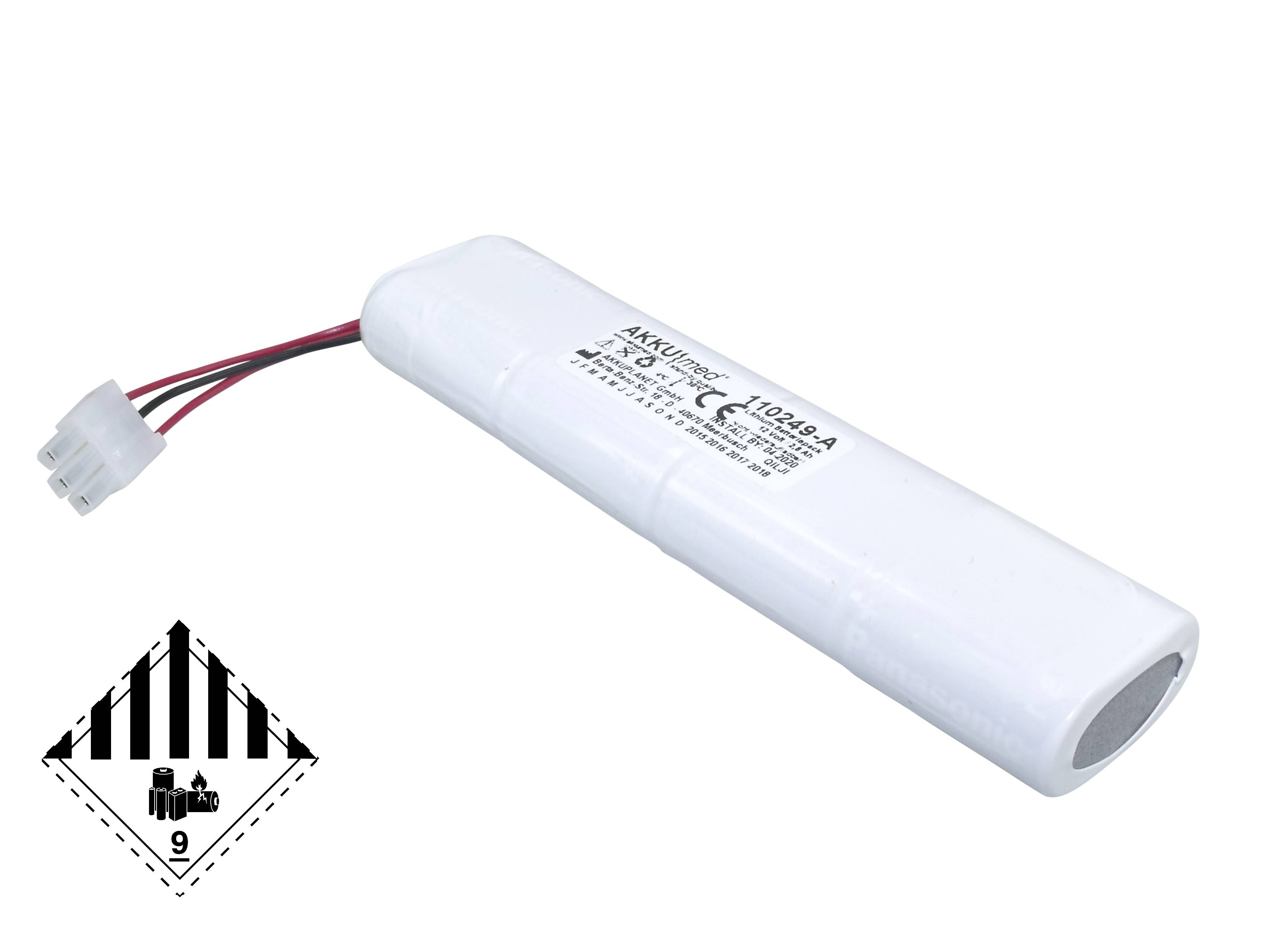 Lithiumbatterie passend für Welch Allyn Defibrillator AED10 - Typ 001852