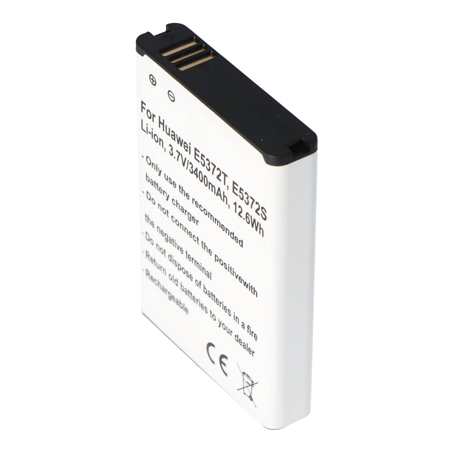 Akku passend für Huawei E5372T, E5372S, Li-Ion, 3,7V, 3400mAh, 12,6Wh