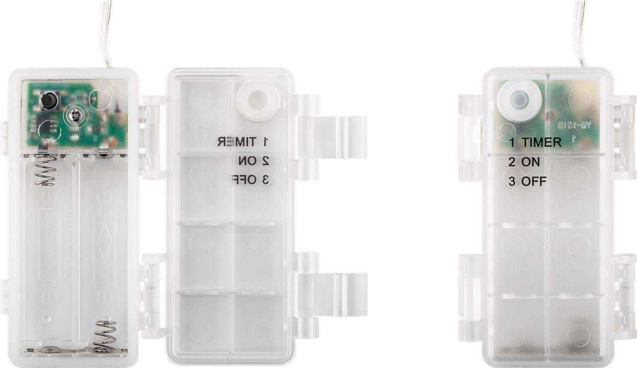 Goobay 2 x 20er LED-Silberdraht-Lichterkette, inkl. Timer - Stimmungsvolle Leuchtdekoration für den Innenbereich