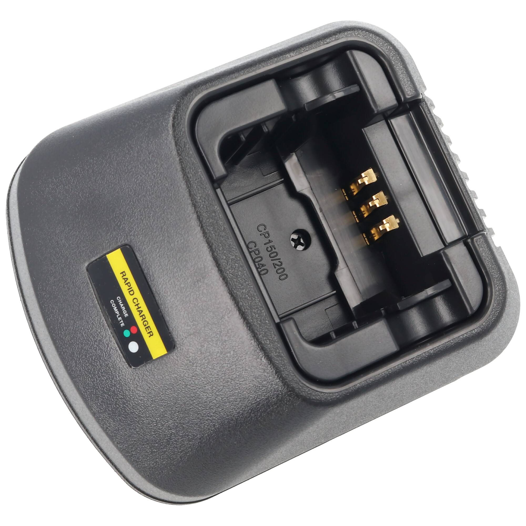 Schnell-Ladegerät passend für den Motorola Akku CP040, 080, 140, 150, 160, 180, 200, EP450, GP3188, 3688, PR400
