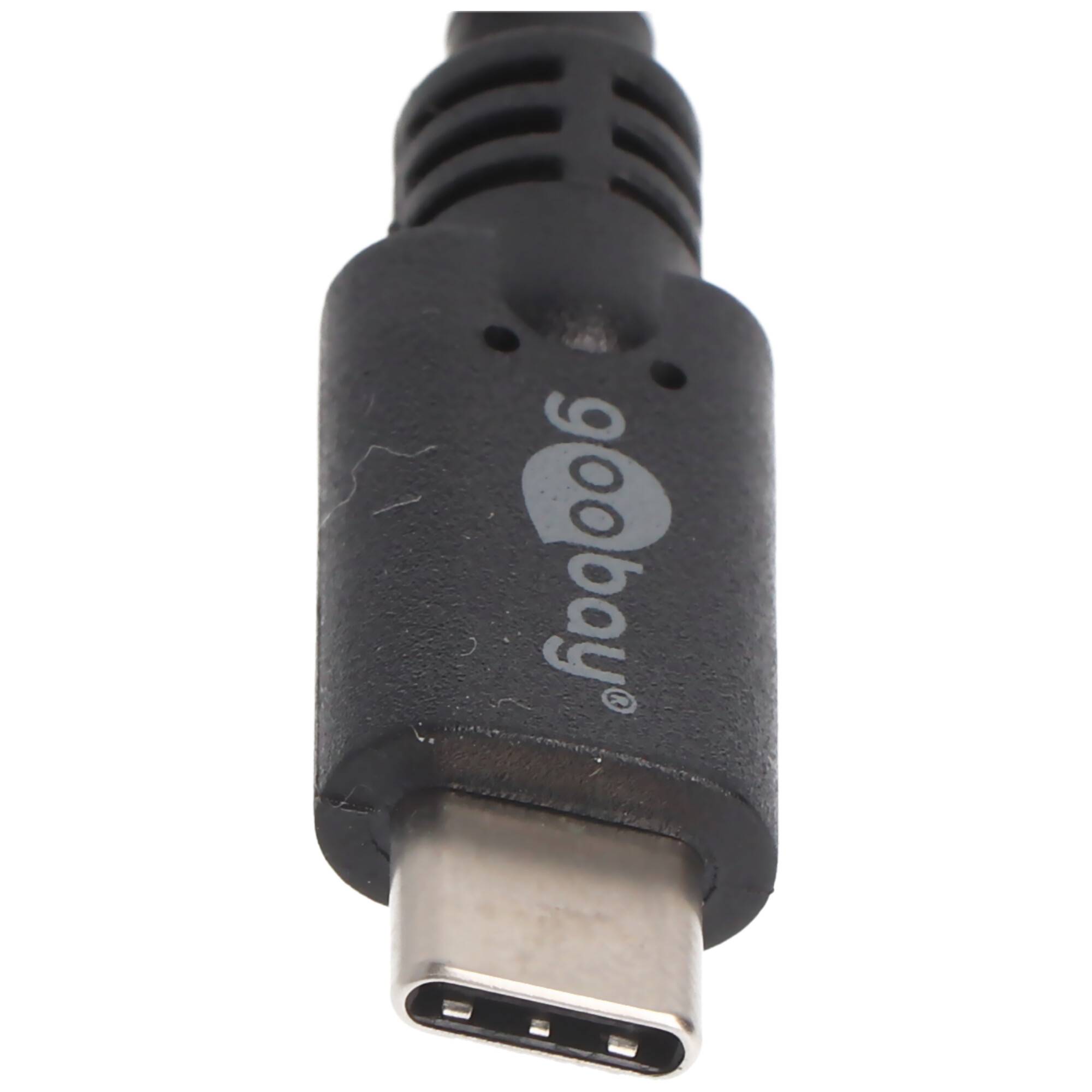 USB-C Stecker auf USB A Buchse mit Kabel schwarz 20cm