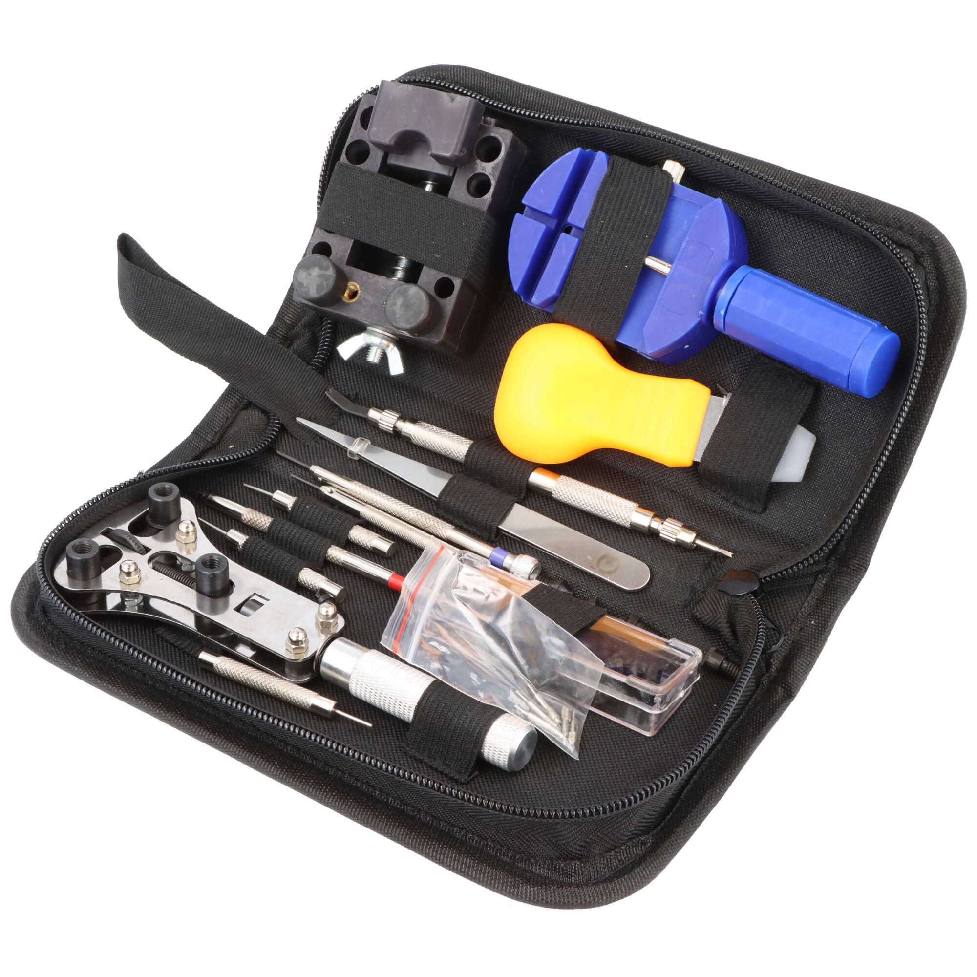 Uhrmacher Werkzeugset ca. 30-teilig inklusive Aufbewahrungstasche schwarz