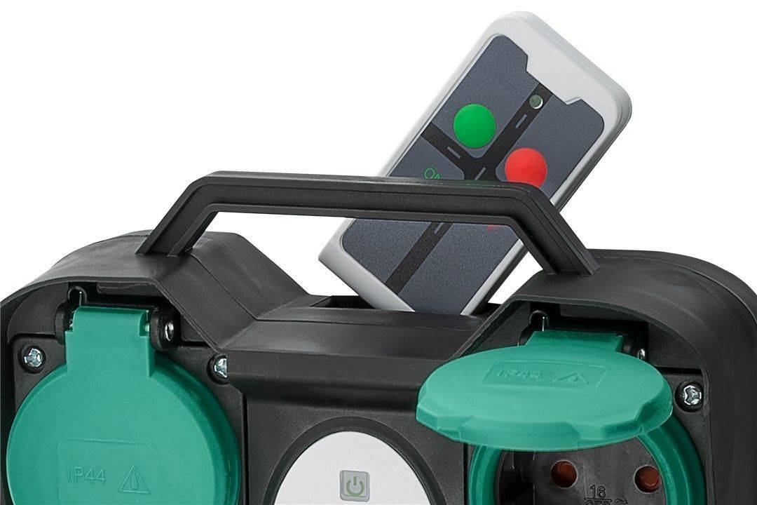 Goobay 2-fach Gartensteckdose mit Funk-Fernbedienung - speziell für den Außenbereich geeignet -spritzwassergeschützt IP4