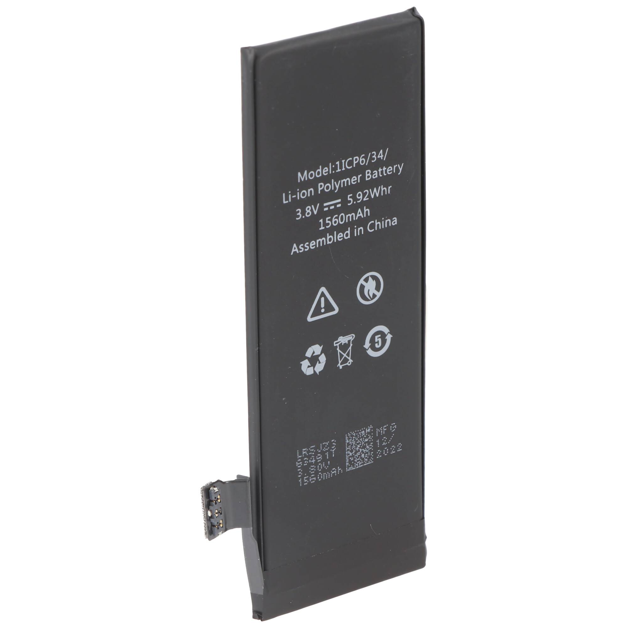 Akku für Apple iPhone 5s Akku 616-0720, 616-0652, 616-0728, kein Original Apple Akku