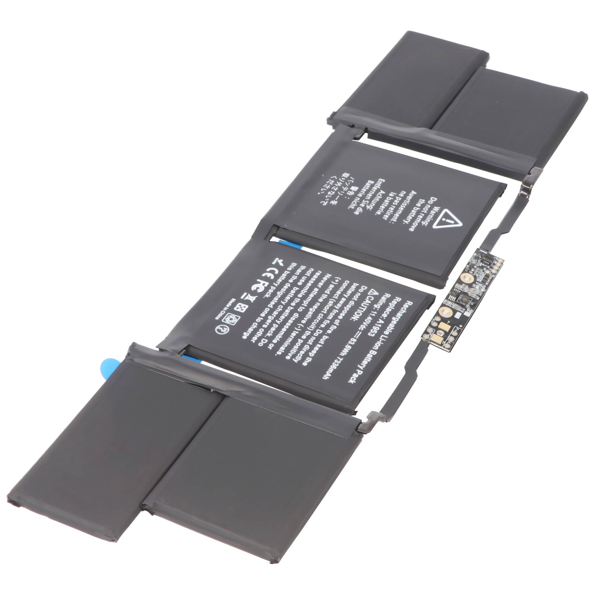 Akku passend für A1953 für MacBook Pro 15" 2018, A1990 EMC 3215, Li-Polymer, 11,4V, 7336mAh, 83,6Wh, built-in, ohne Werk