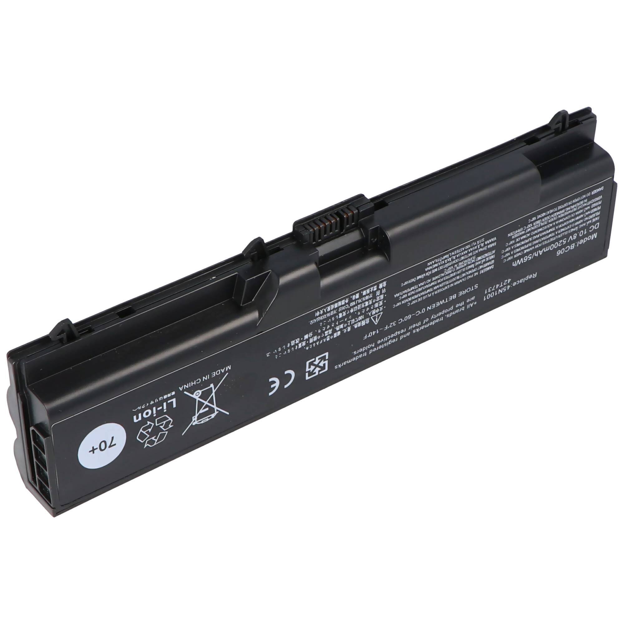 Akku passend für Lenovo T430, L430, W530, Li-Ion, 10,8V, 5200mAh, 56,2Wh, black