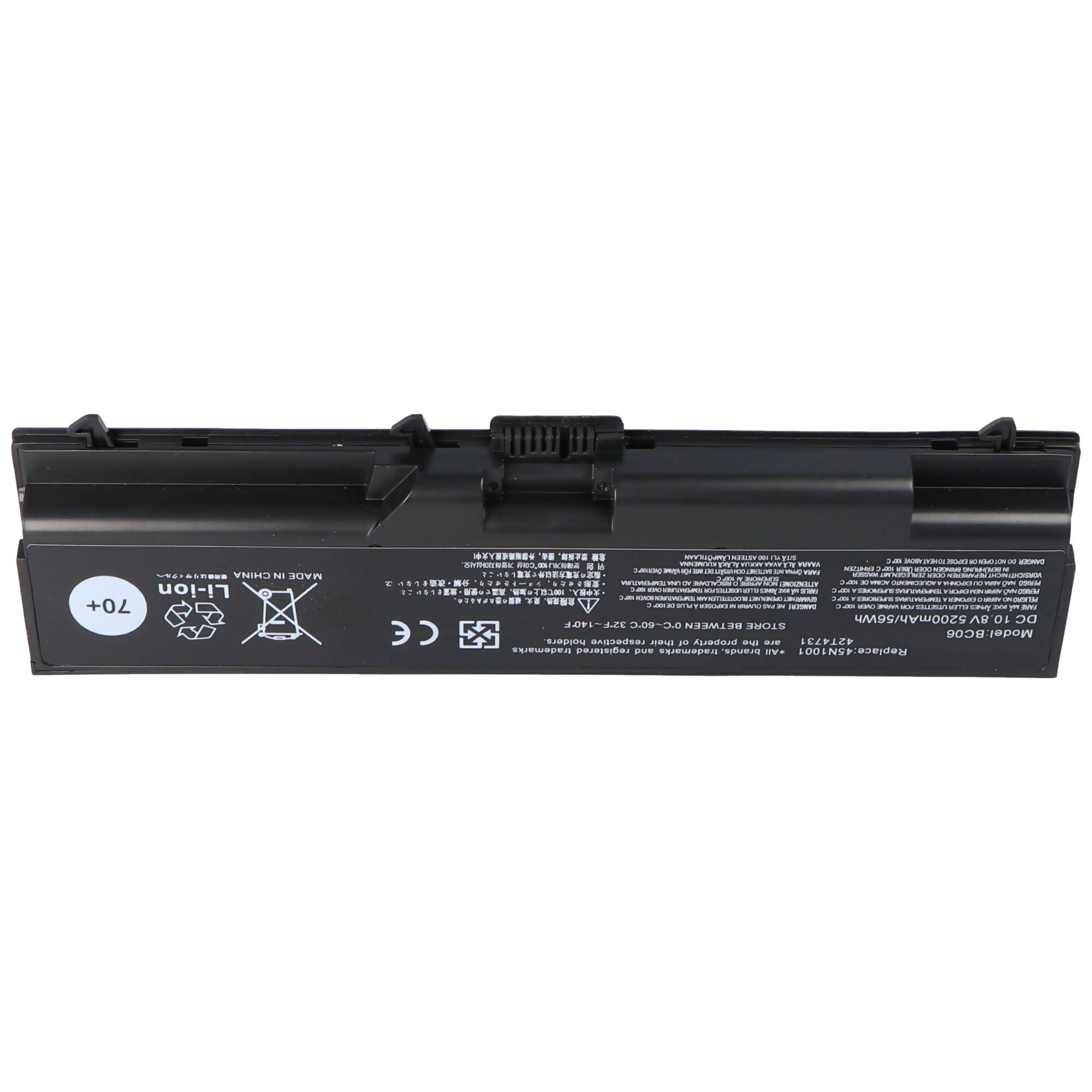 Akku passend für Lenovo T430, L430, W530, Li-Ion, 10,8V, 5200mAh, 56,2Wh, black