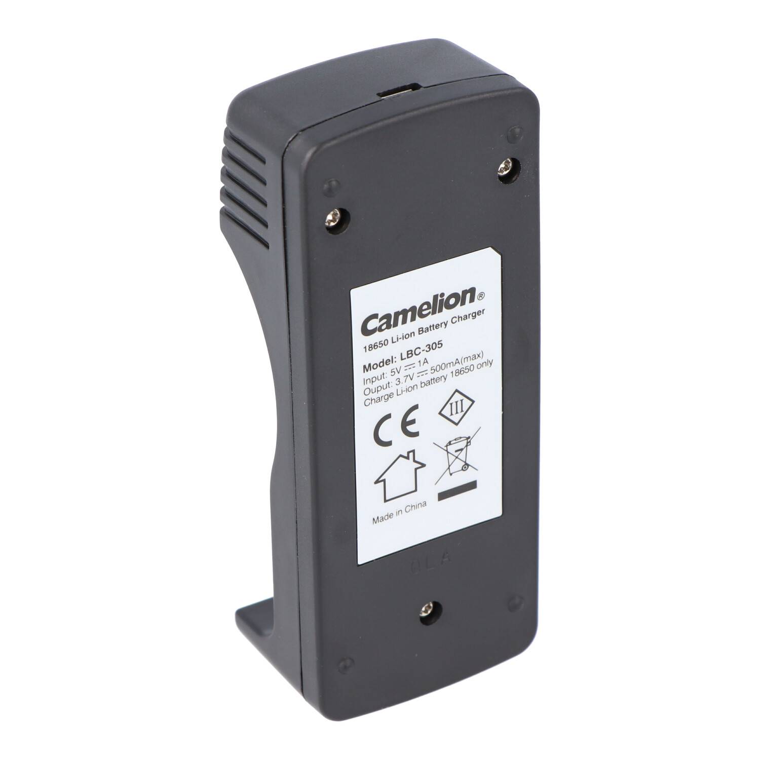 18650 USB Li-Ion Ladegerät inklusive Micro USB Ladekabel passend für 1 oder 2 Li-Ion Akku 18650er