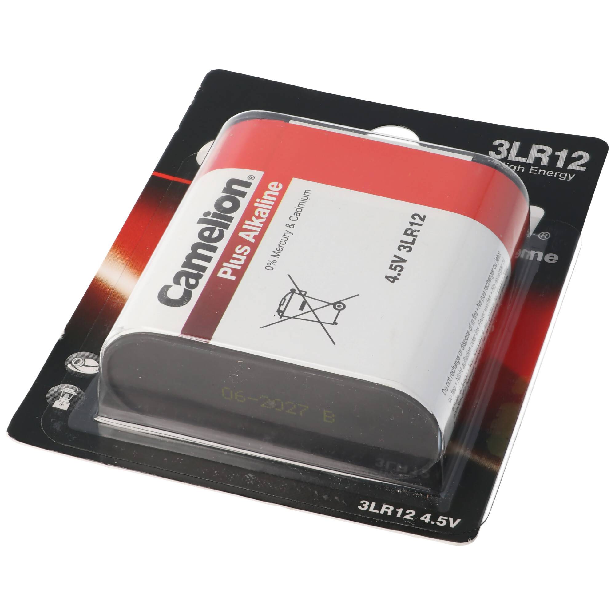 3LR12 4.5 Volt Flachbatterie maximal 3000mAh, Abmessungen ca. 65,0 x 61,5 x 21,5mm