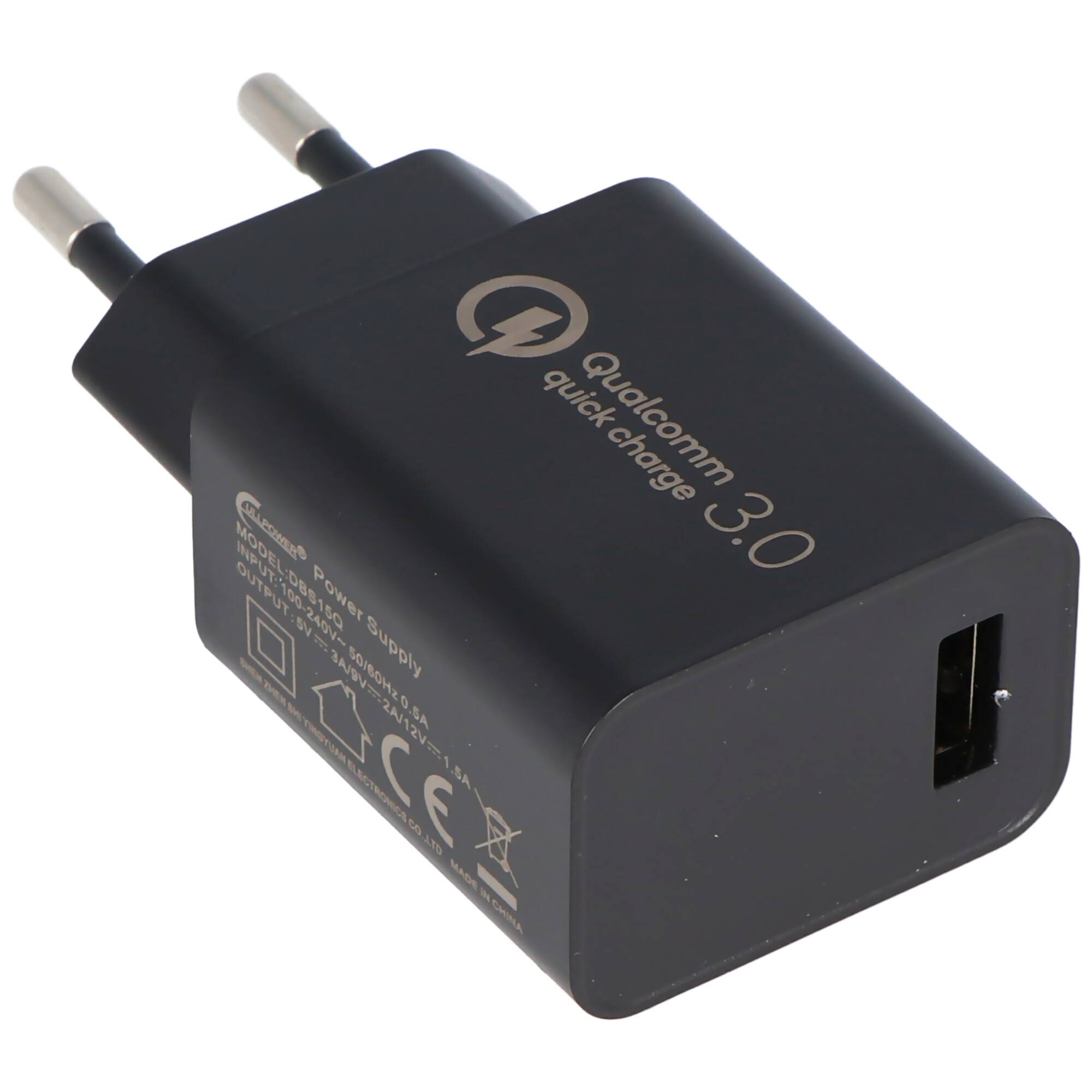 Ultra schnelles laden, USB-Netzteil QC3.0 5V 3A, 9V 2A und 12V 1,5A DBS15Q Quick Charge 18W
