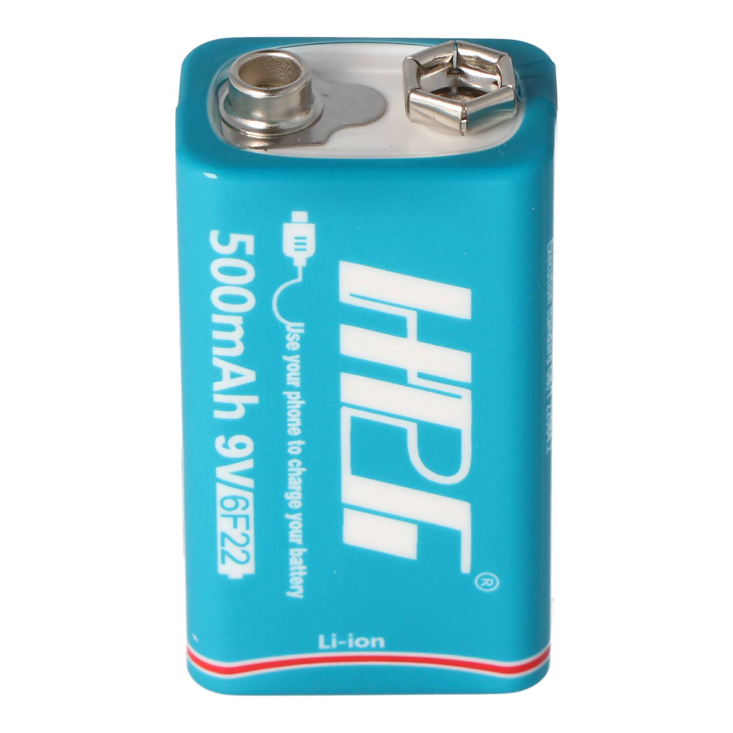 9V Li-ion Akku mit USB-Ladebuchse zum nachladen, mit 7,4 Volt 500mAh, 3,7Wh, mit USB-Ladefunktion