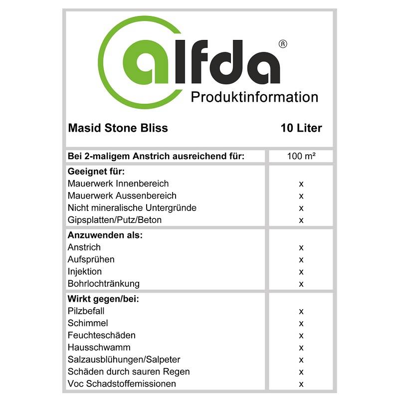 Masid Stone-Bliss ungiftige Mauerwerksanierung - 10 Liter