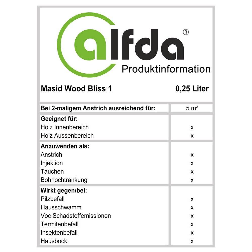 Masid Wood Bliss 1 Holzschutz-Konzentrat 0,25 Liter