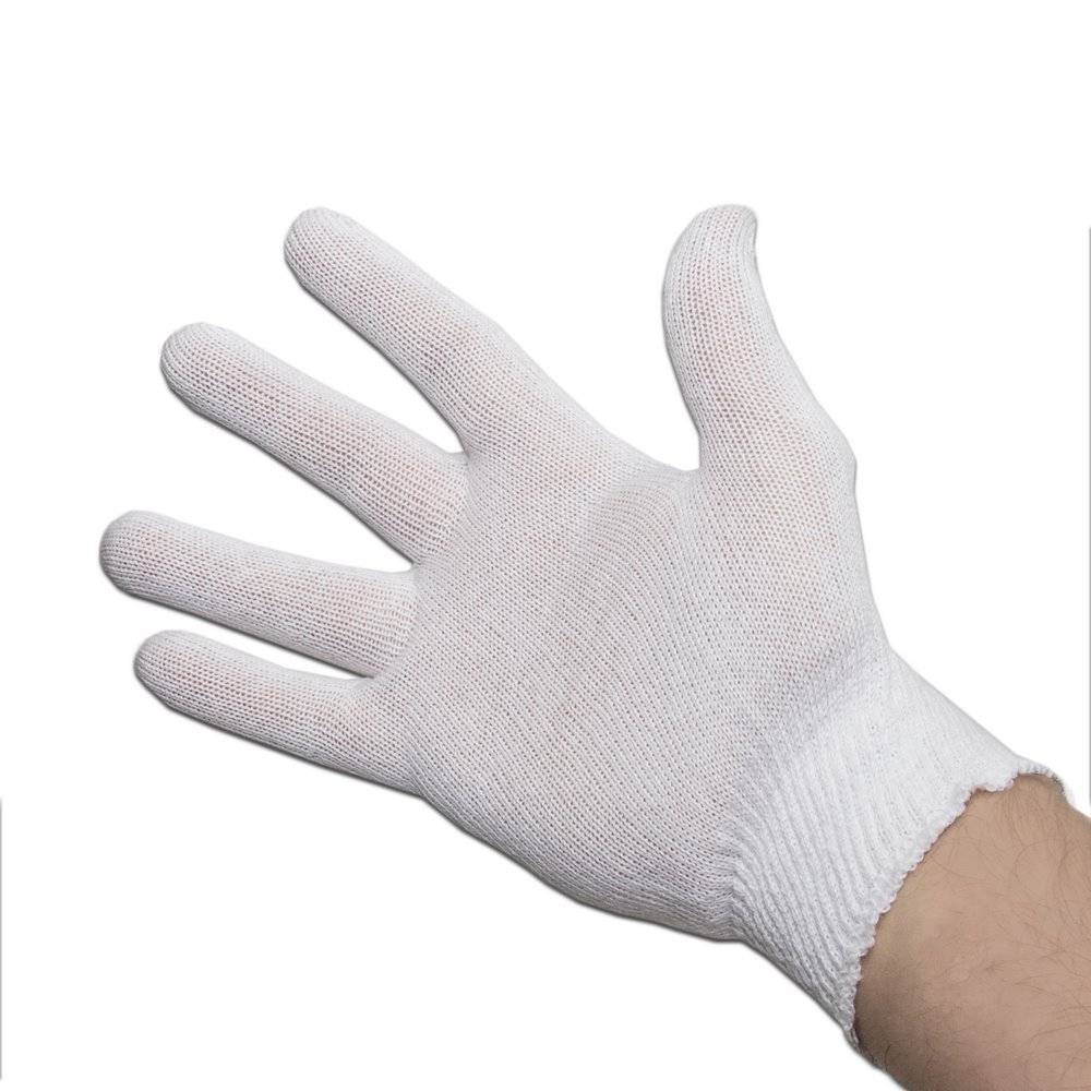MaxiMo Baumwollhandschuhe - 10 Paar, nahtlos, weiss - Größe 10