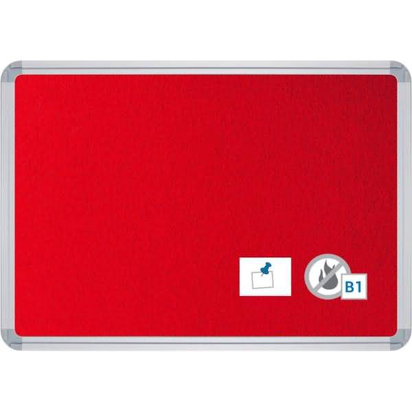 Stellwandtafel schwer entflammbar beiseitig Filz B1200xH900xT22mm rot