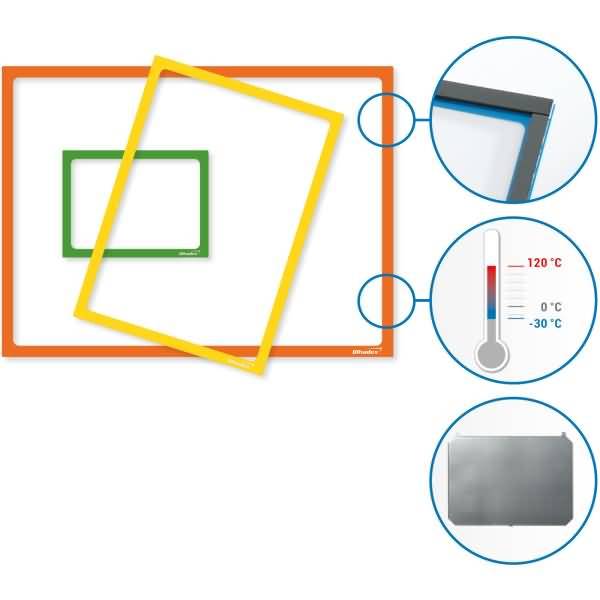 Infotaschen-Starterset magnetisch A4 blau/grau/rot VE=15 Stück