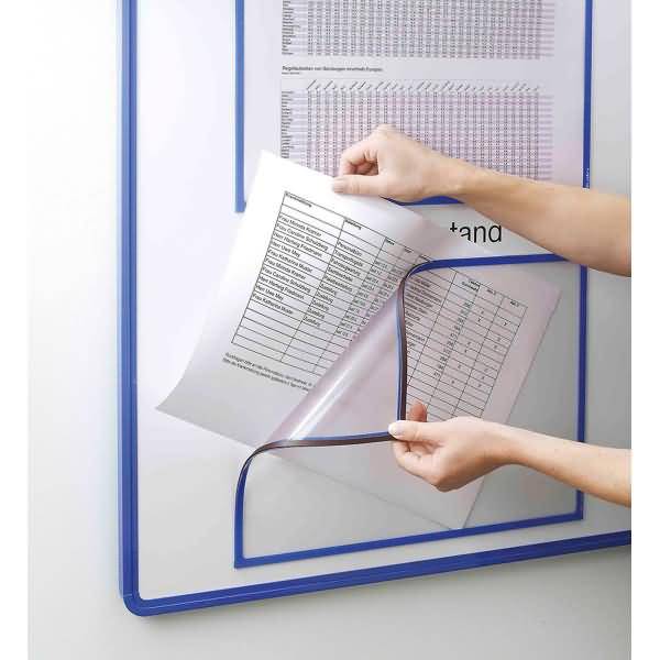 Infotaschen-Starterset magnetisch A4 blau/grau/rot VE=15 Stück