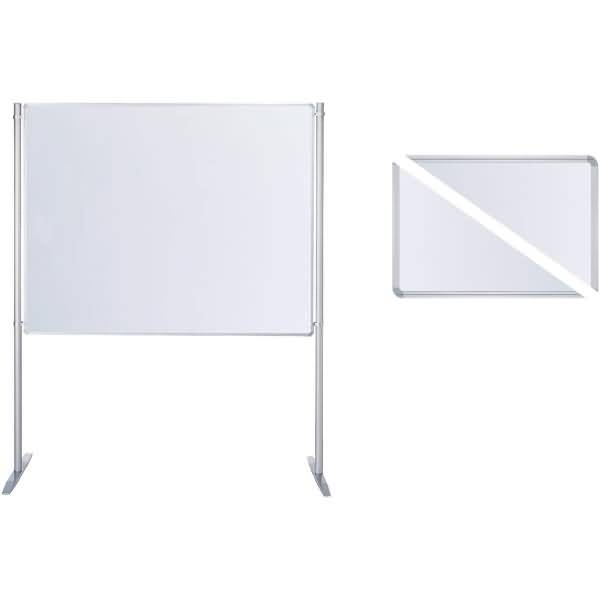 Stellwand-Set Grundelelment Stabfuß beidseitig Emaille B1500xH1200mm weiß