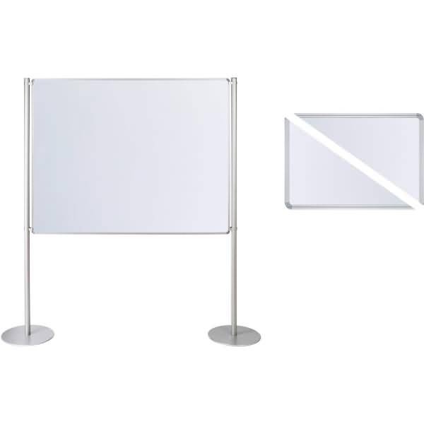 Stellwand-Set Grundelement beidseitig Tellerfuß Emaille B1500xH1200mm weiß