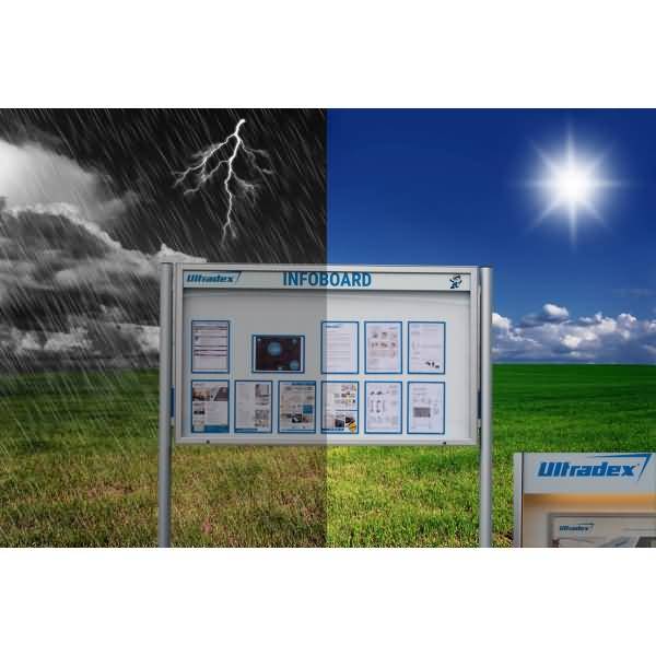 Plakatvitrine quer B1790xH1070xT100mm magnethaftend Rahmen silber