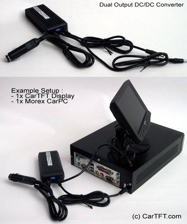 DC/DC Konverter (Zigarettenanzünder 12/24V zu 12V 5.5/2.5mm DC, 72W)