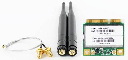 Wireless LAN Mini-PCI Express [Azurewave AW-NE785H, Atheros AR9280/AR5B95 Chipsatz] (150 Mbit) -- Mit Pigtails/Antennen