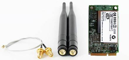 Wireless LAN Mini-PCI Express [Broadcom BCM94321MC] (300 Mbit) -- Mit Pigtails/Antennen --