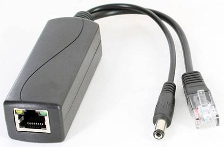 POE Injector/Splitter (POE IEEE 802.3af zu 12V/1.3A + LAN) [für z.b. IP-Kameras ohne POE]