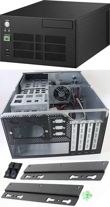 STM749 Mini-ITX/Micro-ATX Gehäuse (1x 3.5", 2x 2.5", 4x PCI)