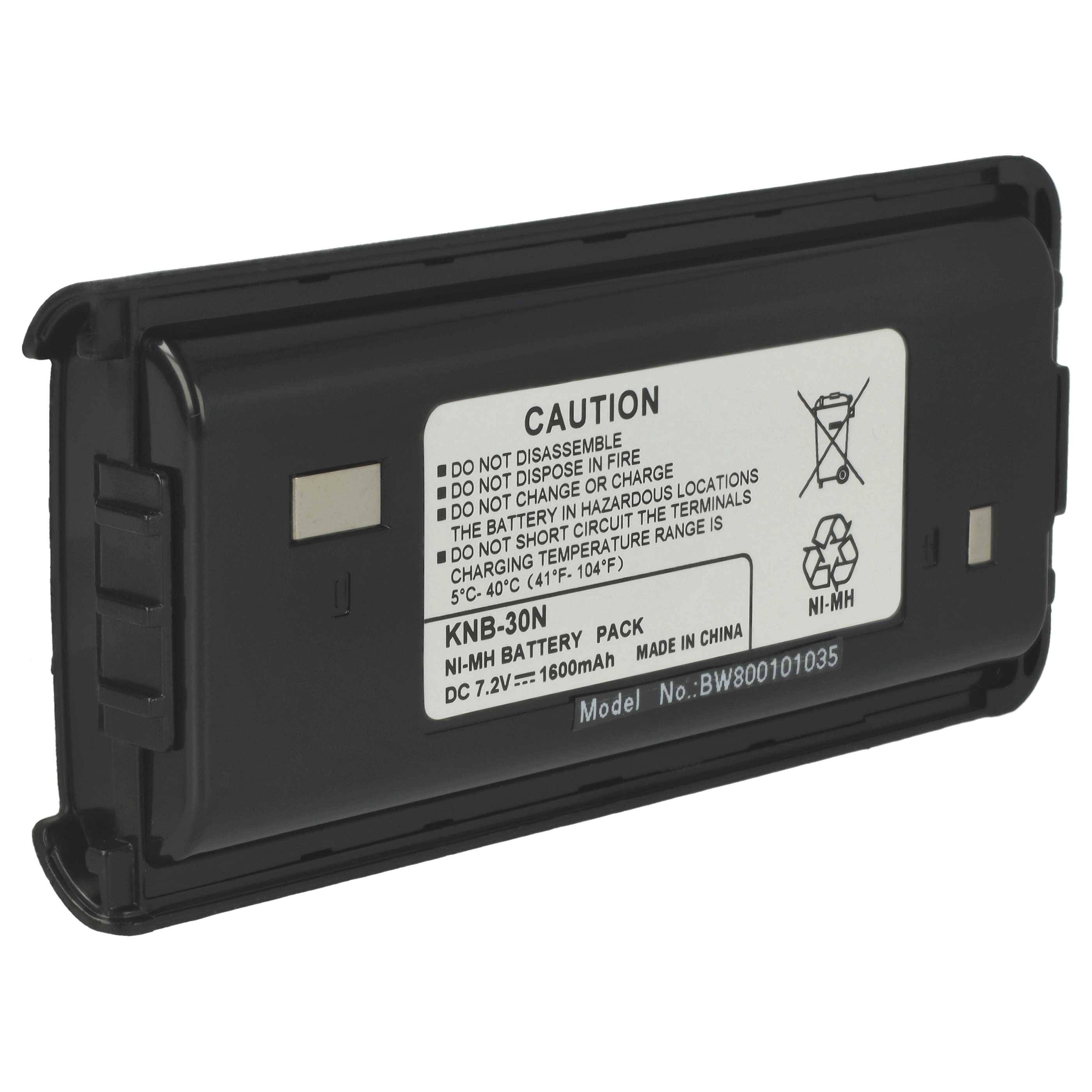 vhbw Akku kompatibel mit Kenwood TK-2307M, TK-3202E3, TK-3202E, TK-3200LP, TK-3202, TK-3200, TK-3201 Funkgerät, Walkie Talkie (1600 mAh, 7,2