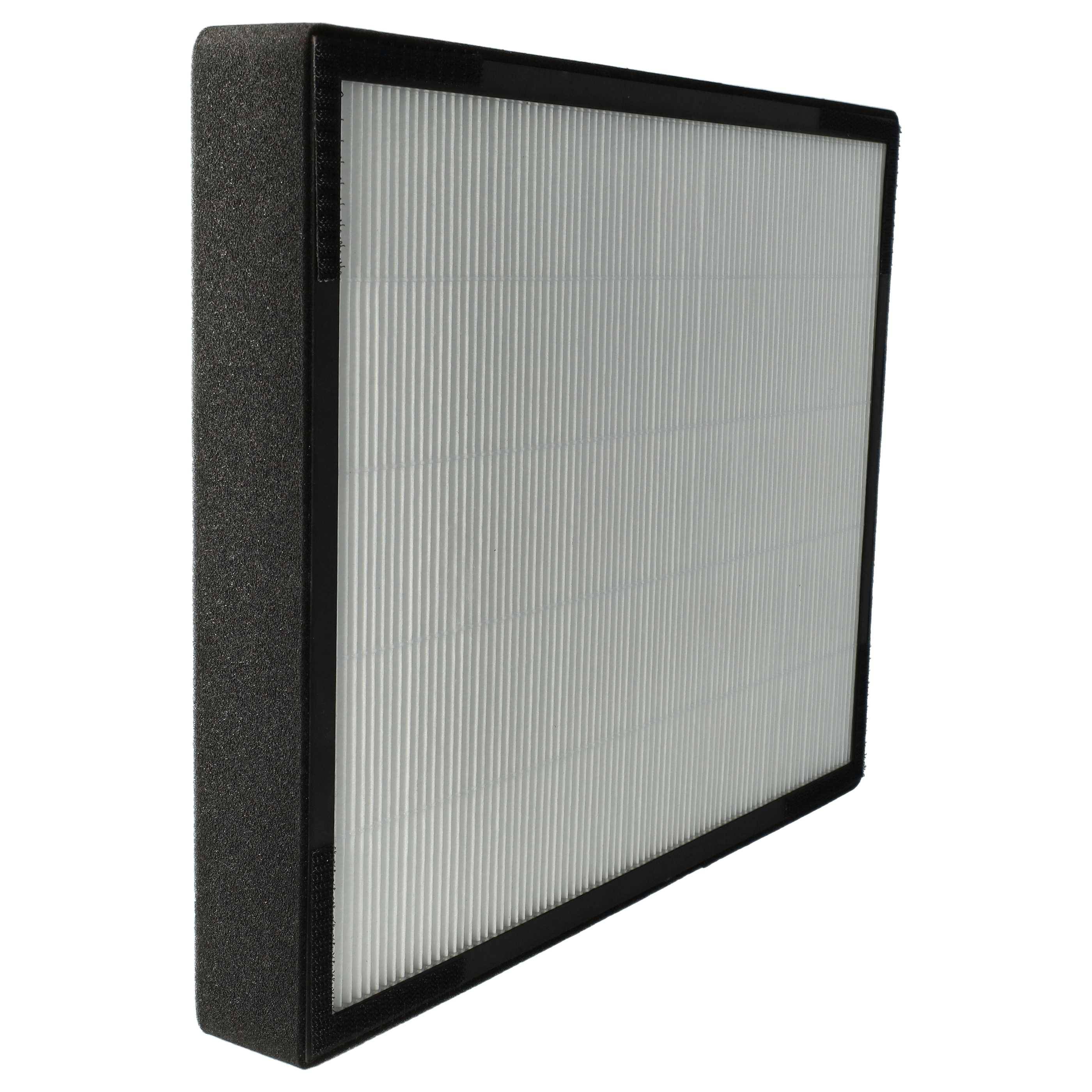 Rechteckiger Luftfilter mit gefalteter weißer Materialoberfläche und schwarzem Rahmen, entwickelt zur Abscheidung von Staub und Allergenen.