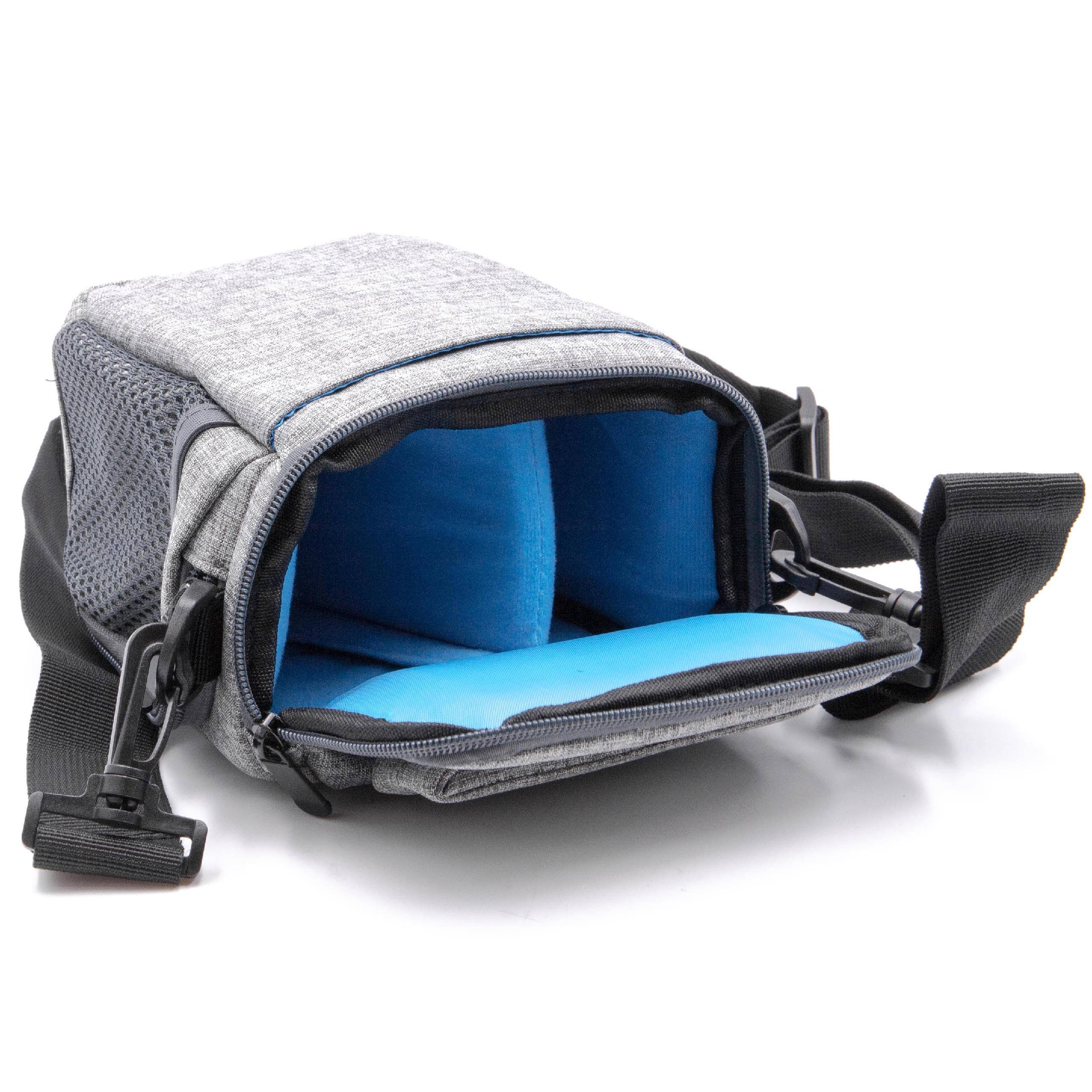 vhbw Universal Kameratasche grau / blau Canvas passend für SLR Kamera